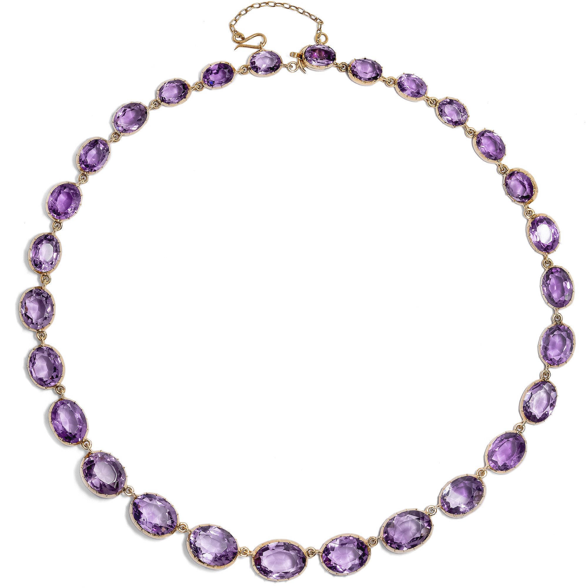 Wonderful Antique Rivière with Amethysts in Rose Gold, c. 1820