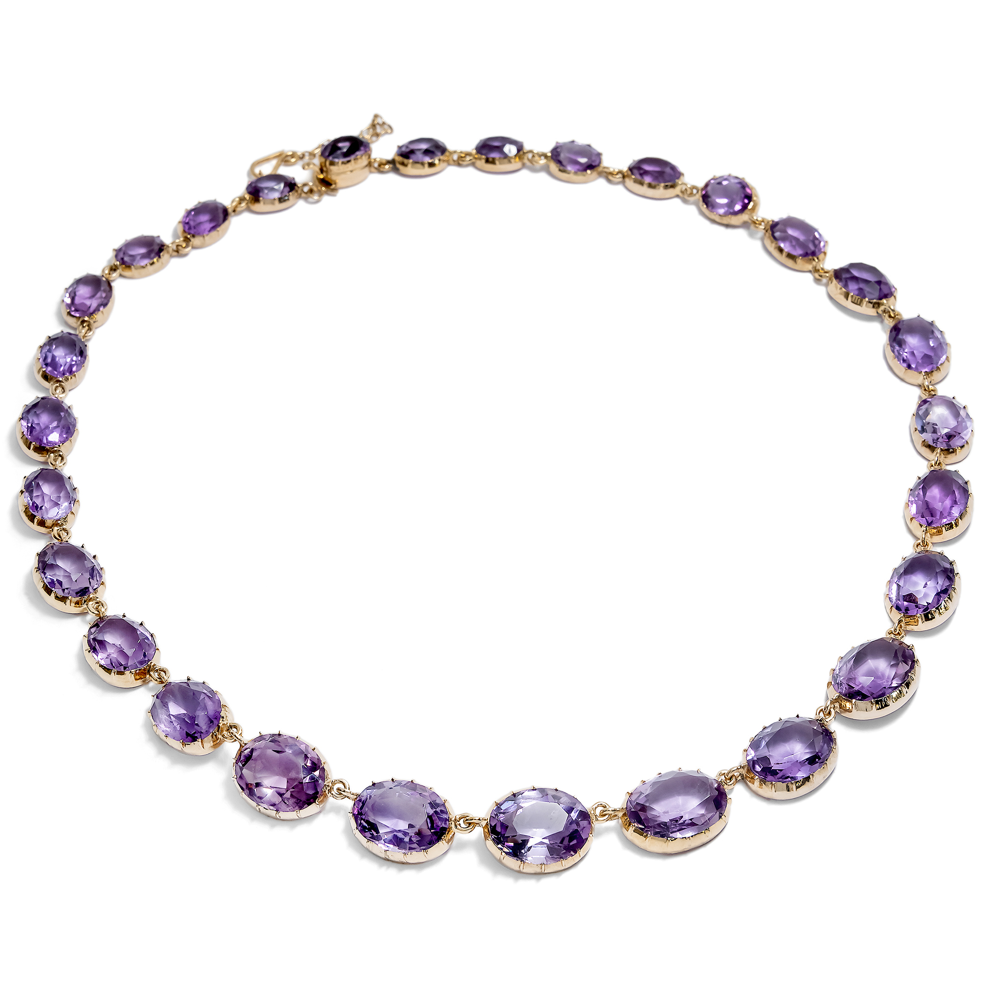 Wonderful Antique Rivière with Amethysts in Rose Gold, c. 1820