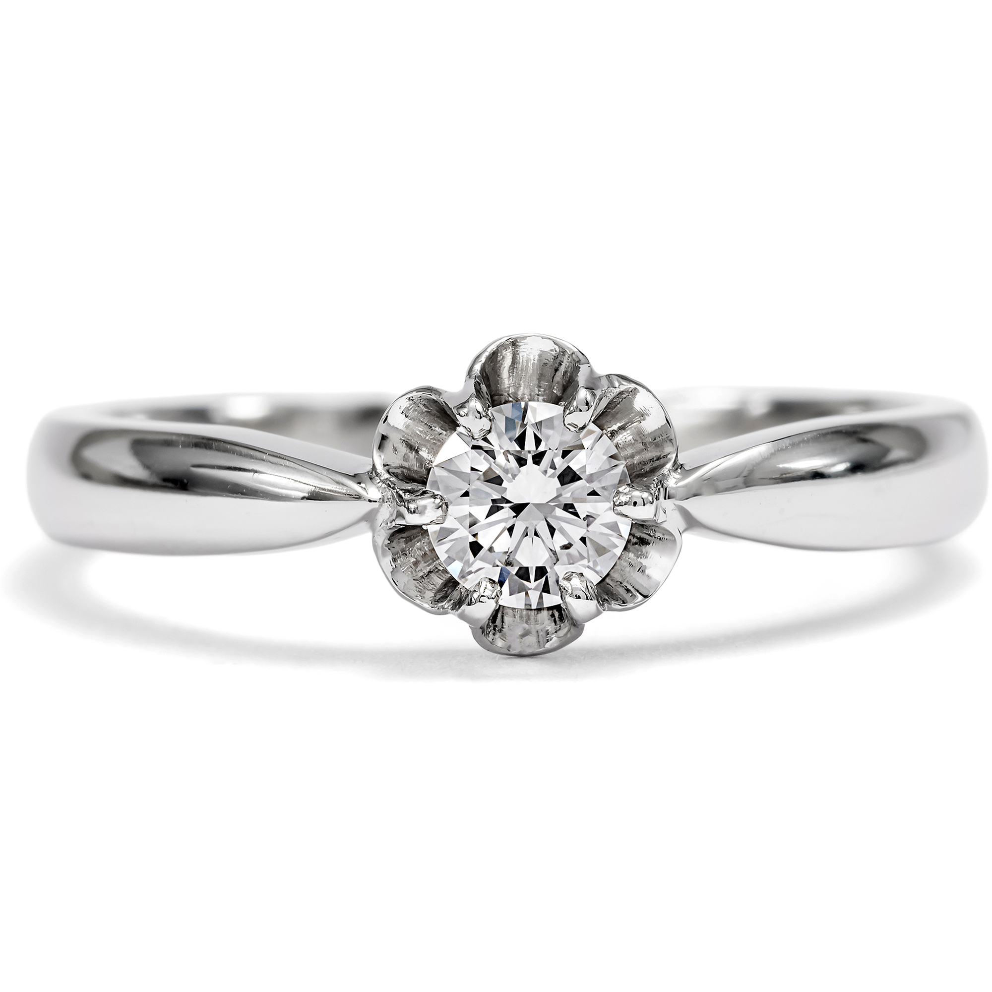 Modern Platinum Ring with Marvellous 0.31 ct Brilliant-Cut Diamond, c. 2000 Modern Platinum Ring with Marvellous 0.31 ct Brilliant-Cut Diamond, c. 2000