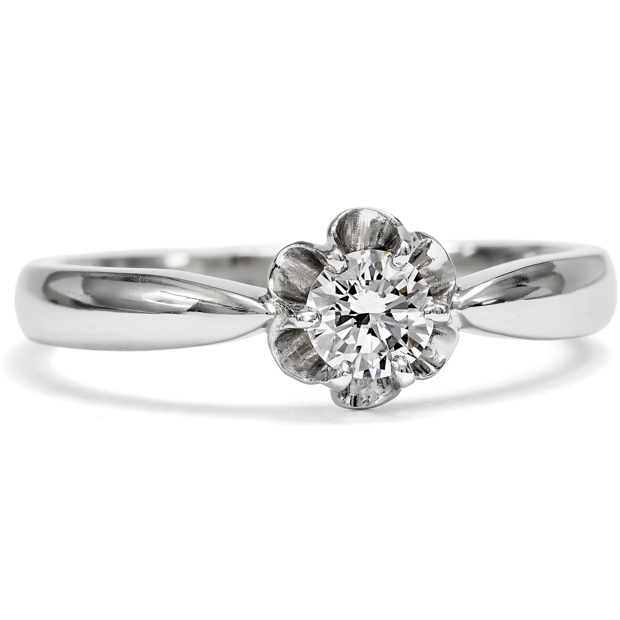 Modern Platinum Ring with Marvellous 0.31 ct Brilliant-Cut Diamond, c. 2000 Modern Platinum Ring with Marvellous 0.31 ct Brilliant-Cut Diamond, c. 2000