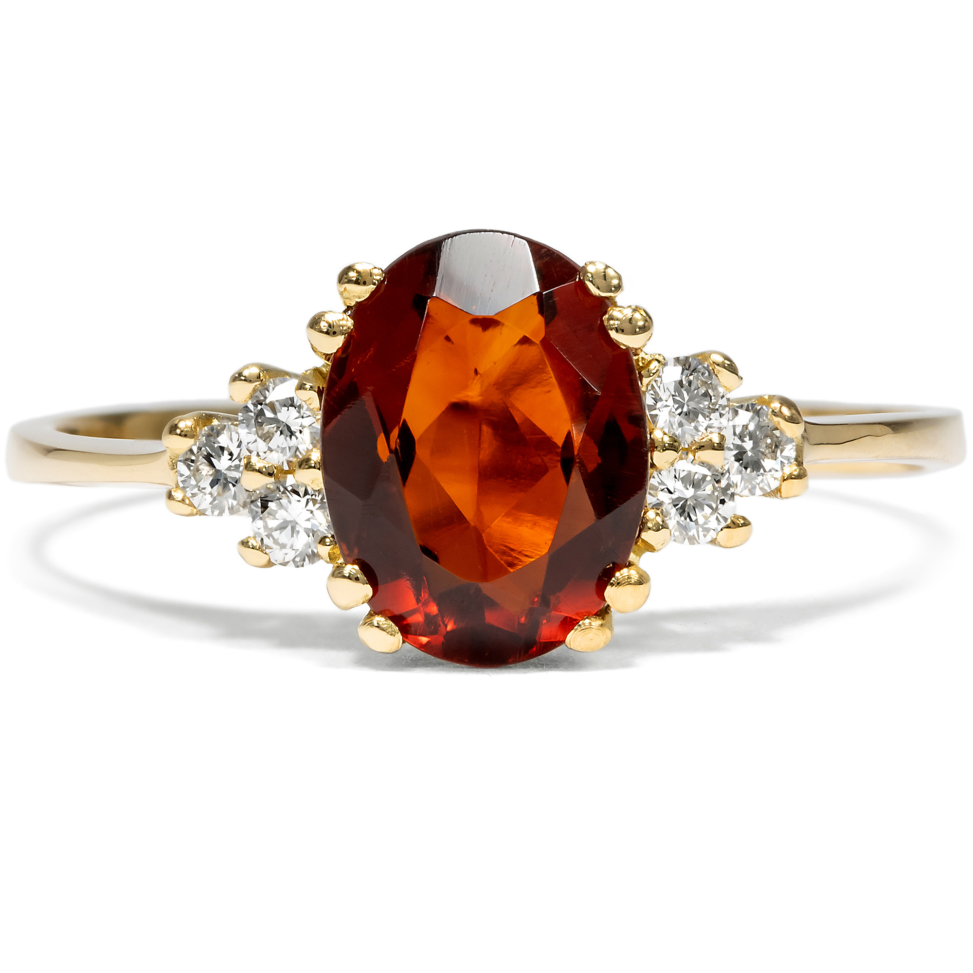 Unworn Gold Ring With Madeira Citrine & Diamonds From Our Workshop