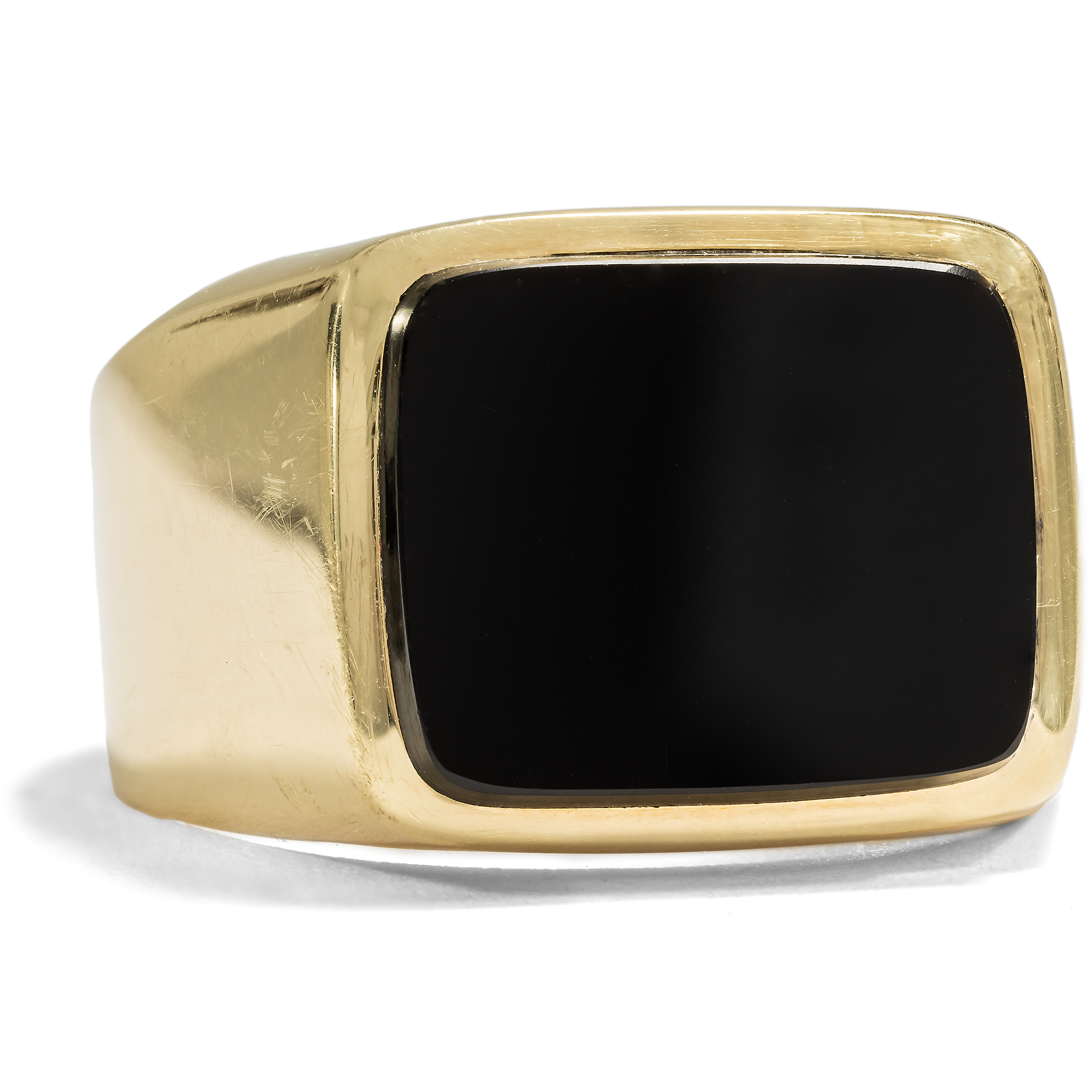 Vintage Men's Gold Ring With Black Onyx, Germany c. 1965