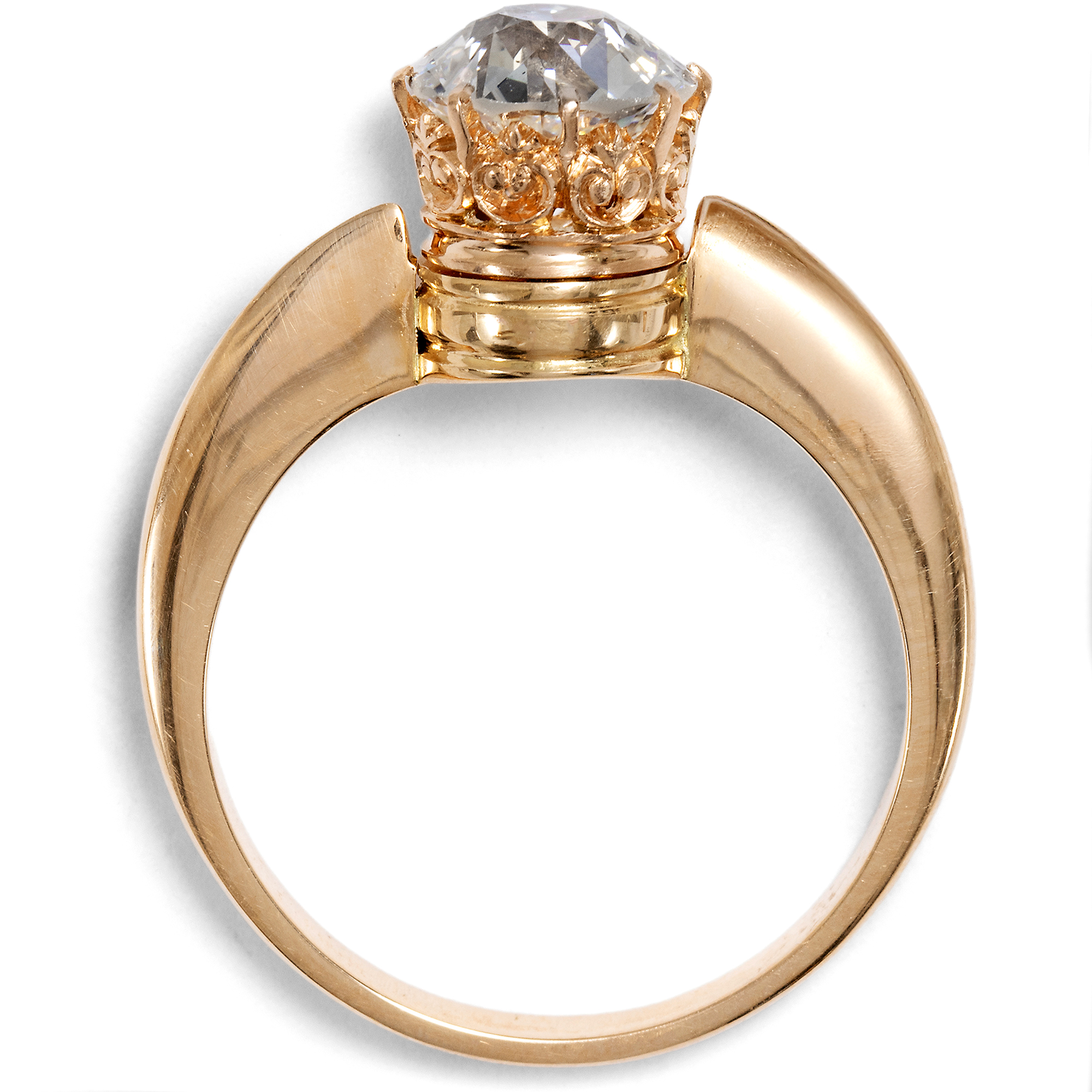 Old European Cut Diamond Solitaire Convertible into a Ring and Brooch, c. 1890 & later Old European Cut Diamond Solitaire Convertible into a Ring and Brooch, c. 1890 & later