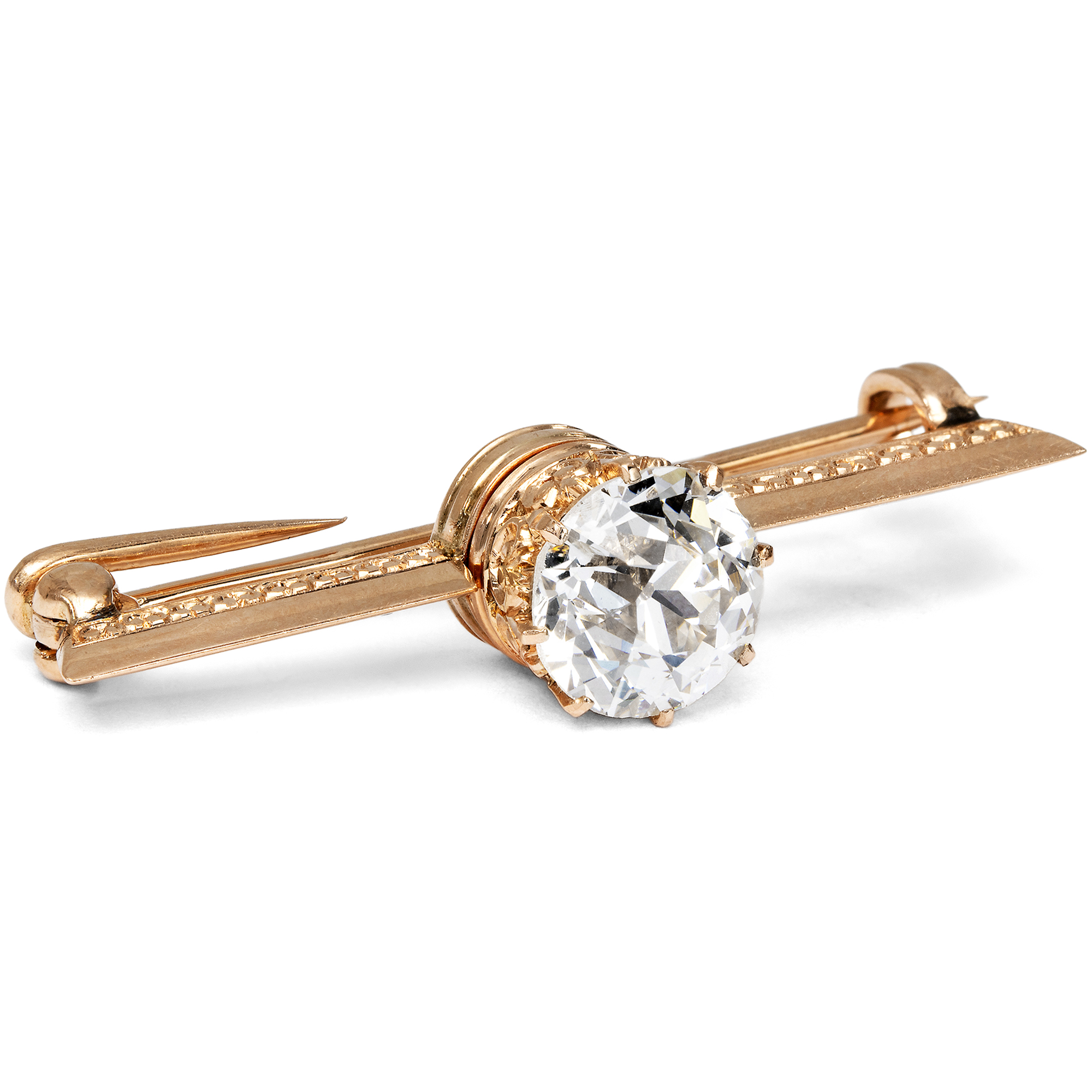 Old European Cut Diamond Solitaire Convertible into a Ring and Brooch, c. 1890 & later Old European Cut Diamond Solitaire Convertible into a Ring and Brooch, c. 1890 & later