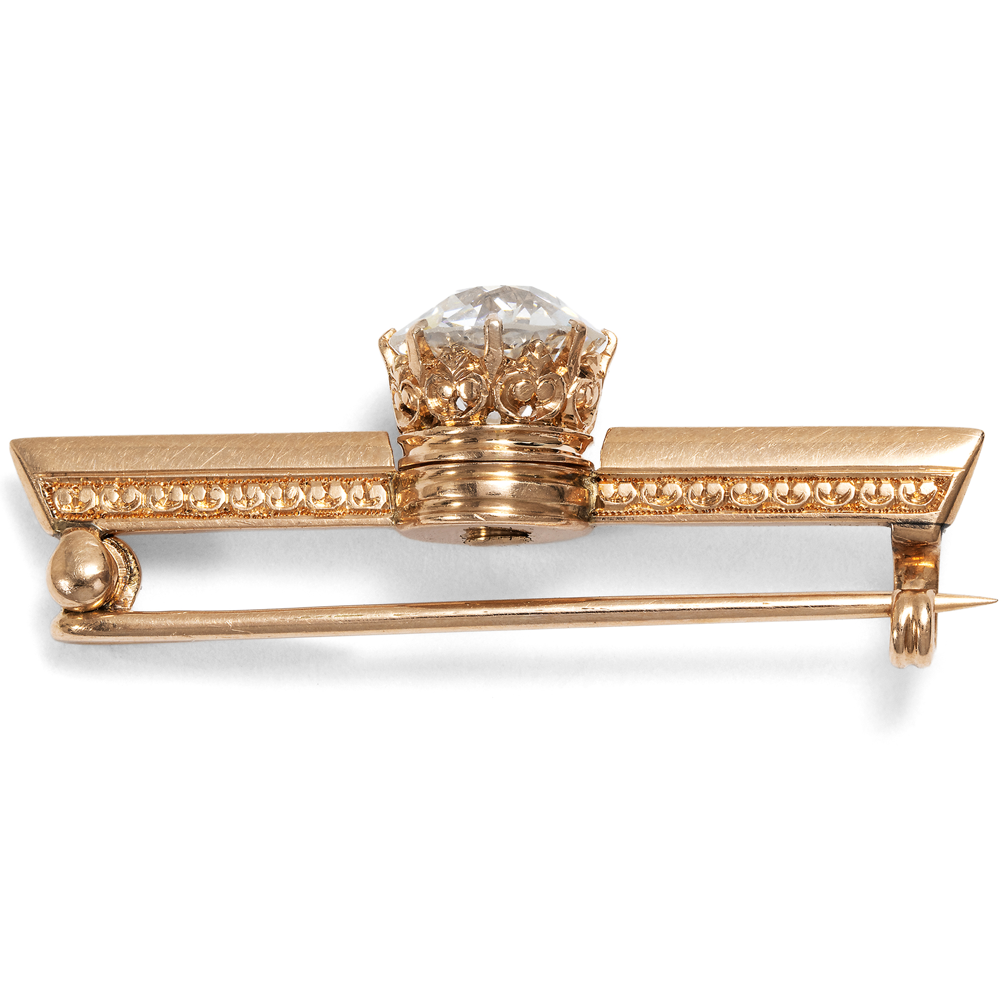 Old European Cut Diamond Solitaire Convertible into a Ring and Brooch, c. 1890 & later Old European Cut Diamond Solitaire Convertible into a Ring and Brooch, c. 1890 & later