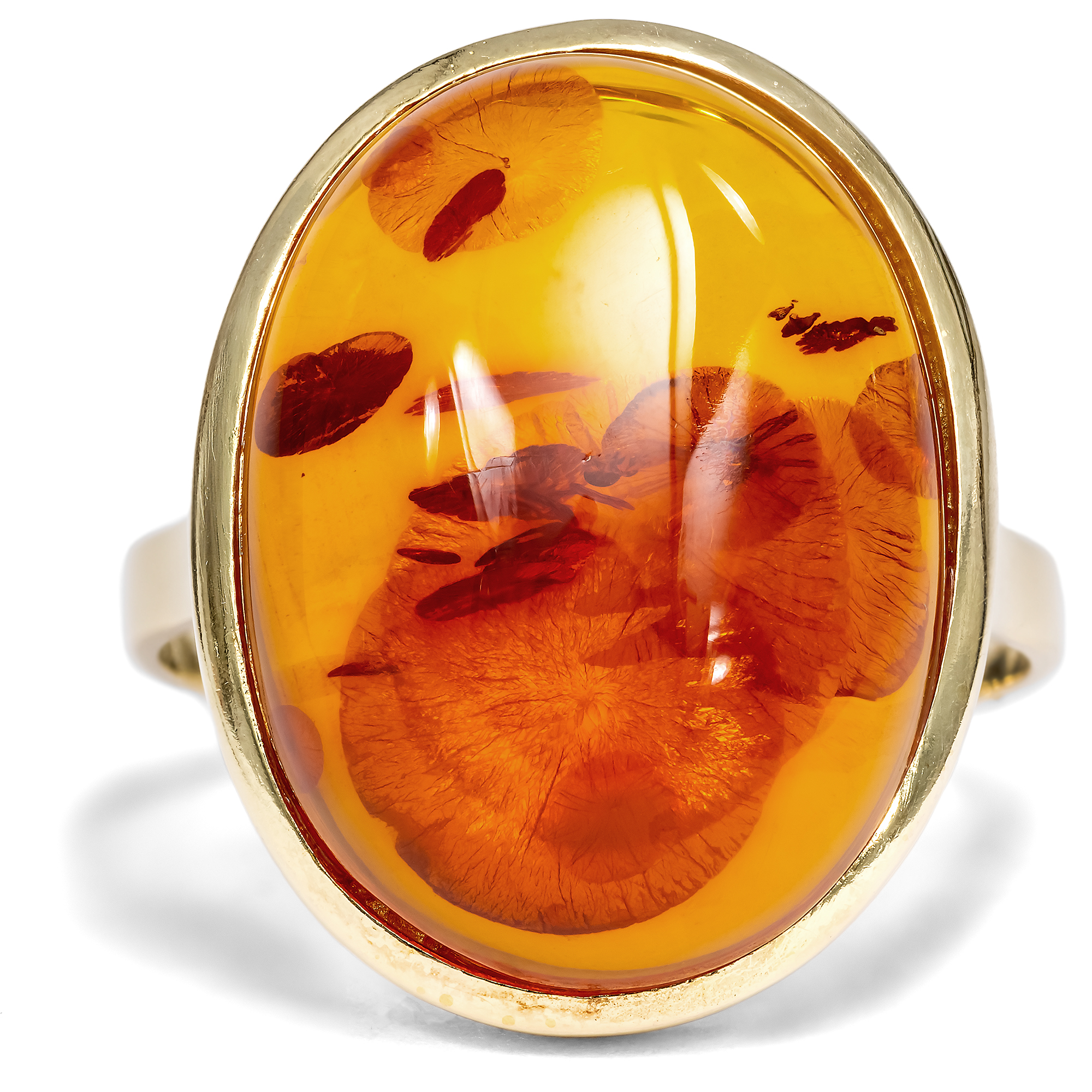 Classic Vintage Gold & Amber Ring, Circa 1970