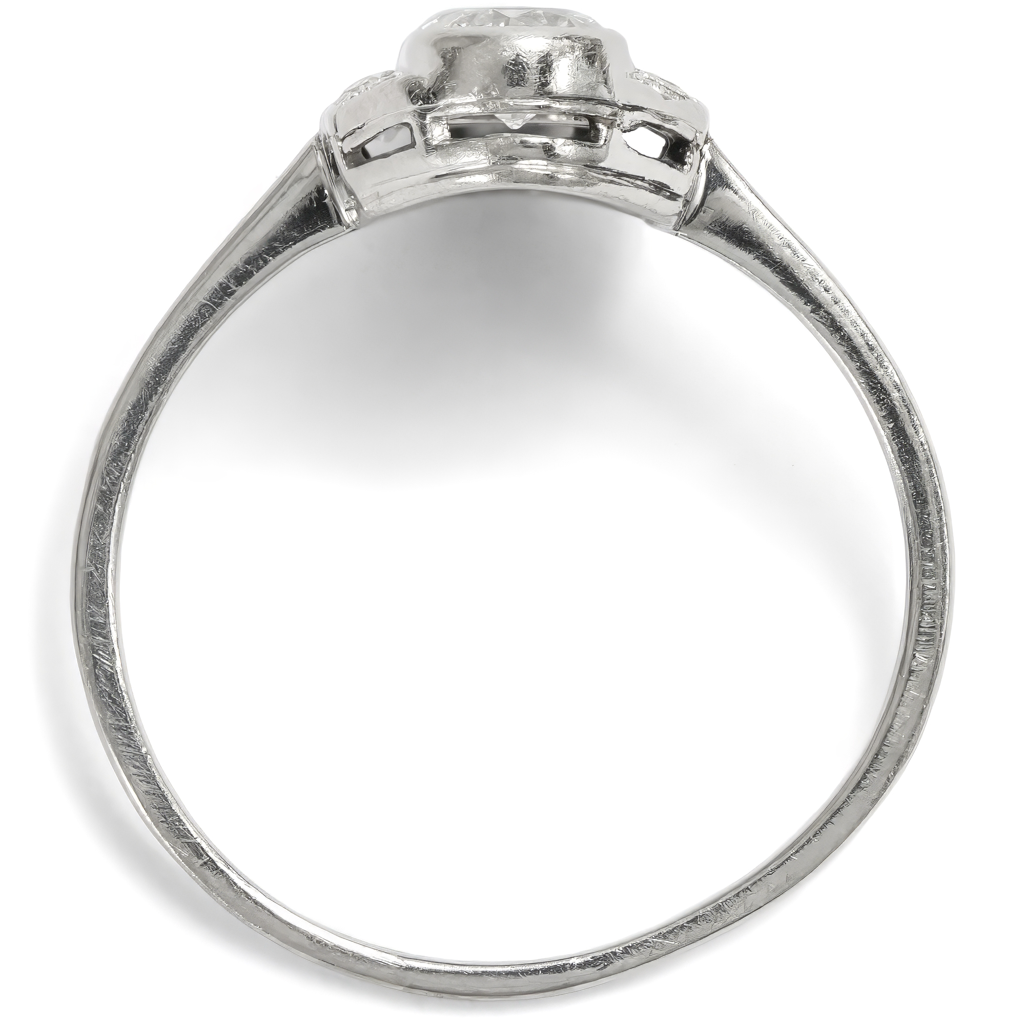 Eleganter Ring des Art Déco mit Saphir & Diamanten in Platin, um 1930 Eleganter Ring des Art Déco mit Saphir & Diamanten in Platin, um 1930