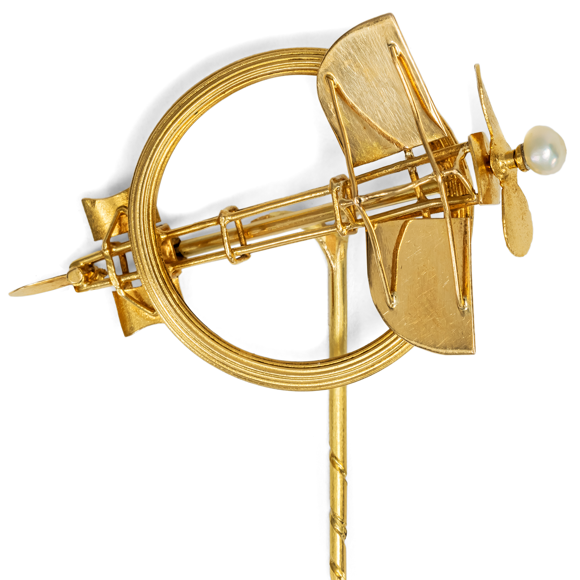 Witzige Reversnadel aus Gold in Form eines Flugzeugs, um 1909 Witzige Reversnadel aus Gold in Form eines Flugzeugs, um 1909