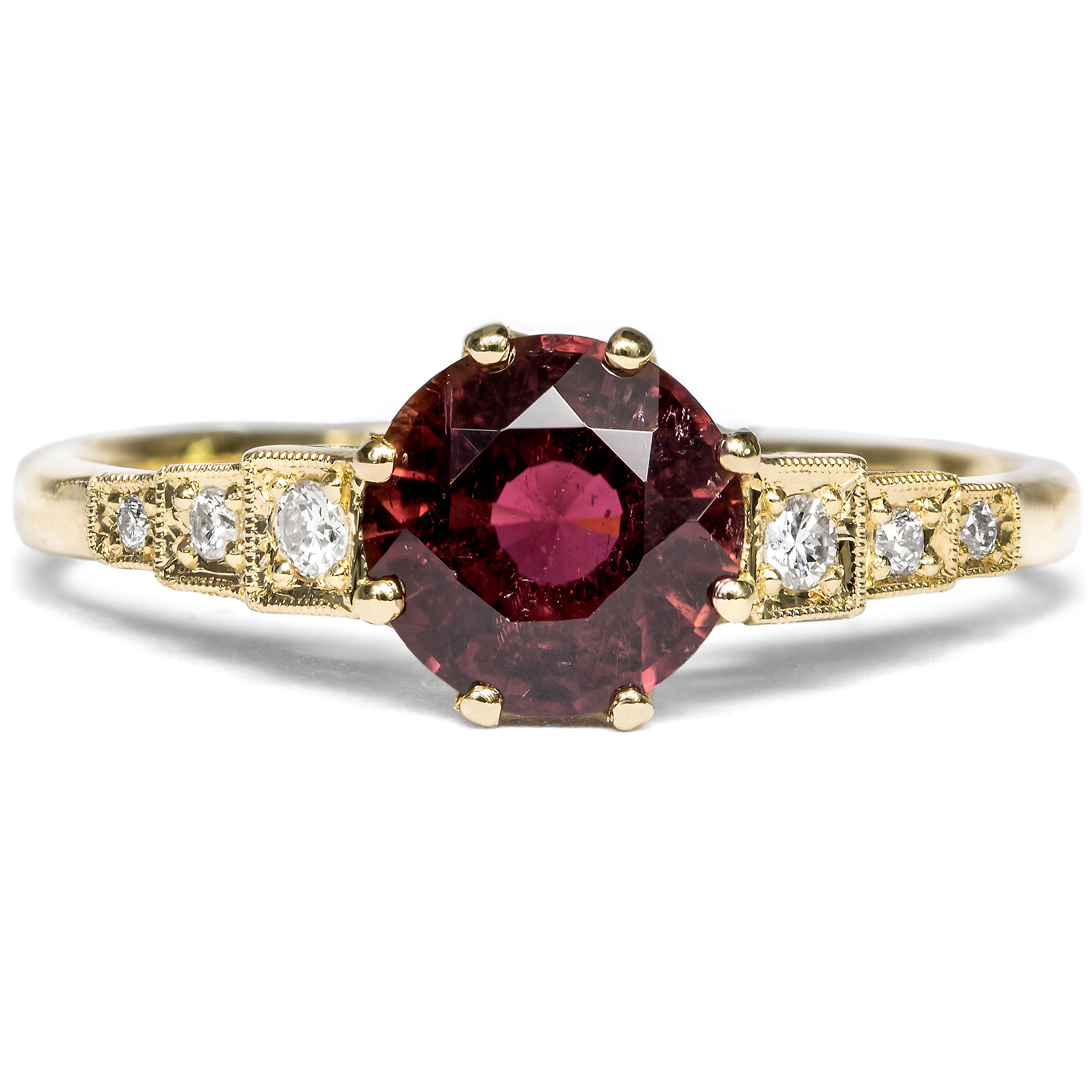 Ungetragener Ring mit violettem Turmalin & Diamanten aus unserer Werkstatt Ungetragener Ring mit violettem Turmalin & Diamanten aus unserer Werkstatt