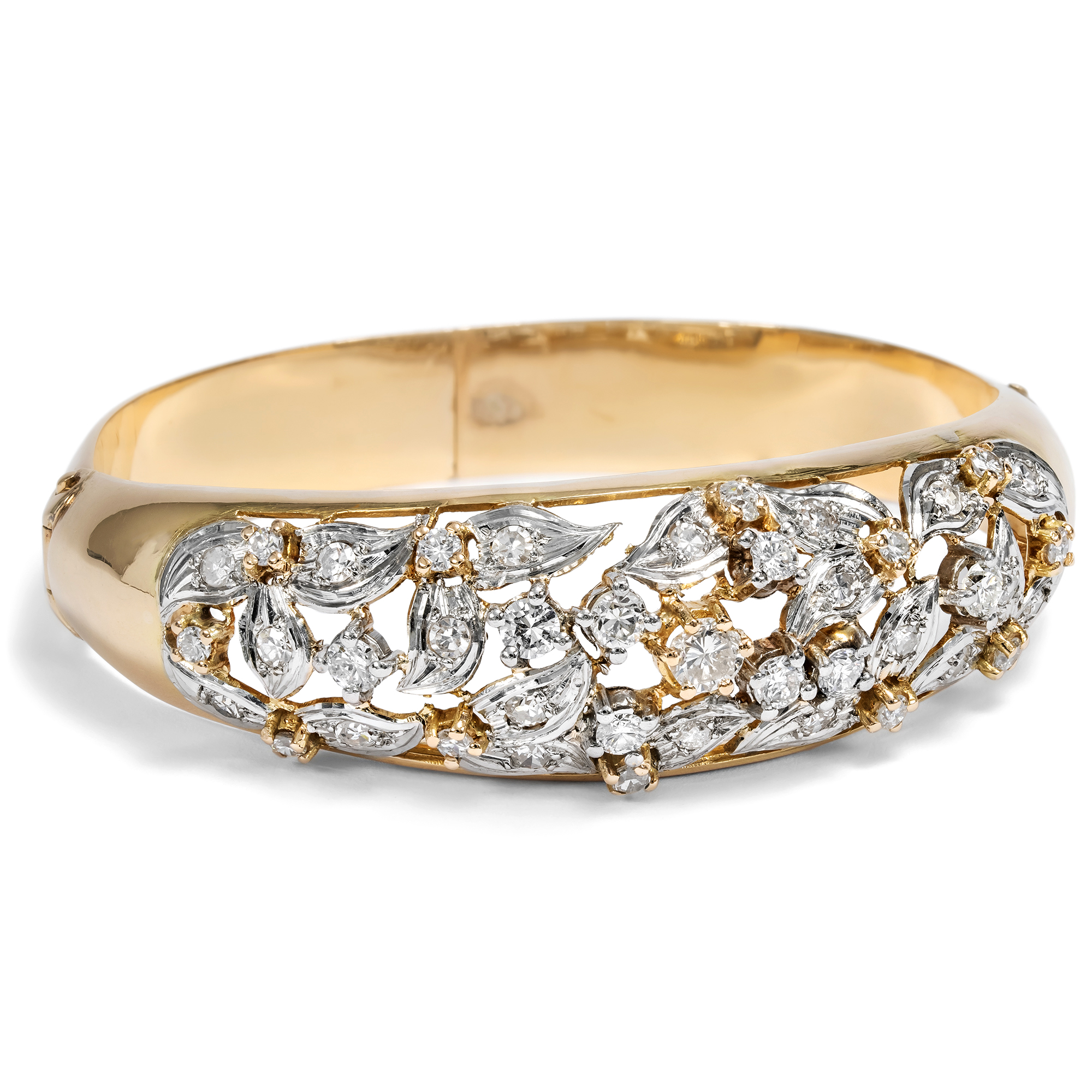 Opulenter Armreif mit 2,12 ct Diamanten in Gold, Madrid um 1965 Opulenter Armreif mit 2,12 ct Diamanten in Gold, Madrid um 1965