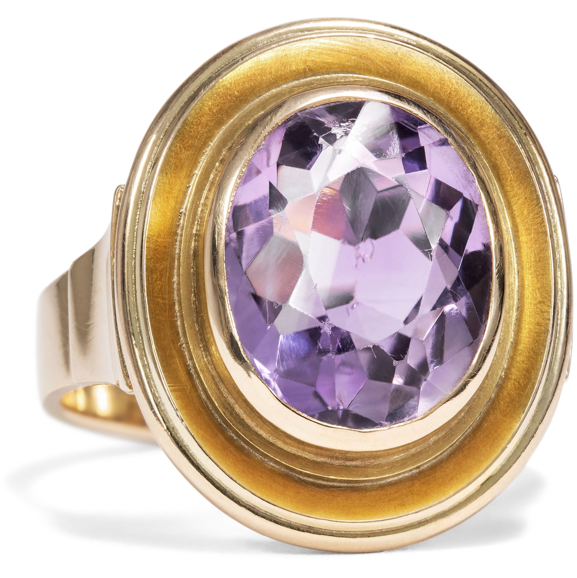 Schöner vintage Ring mit Amethyst in Gold, um 1960 Schöner vintage Ring mit Amethyst in Gold, um 1960