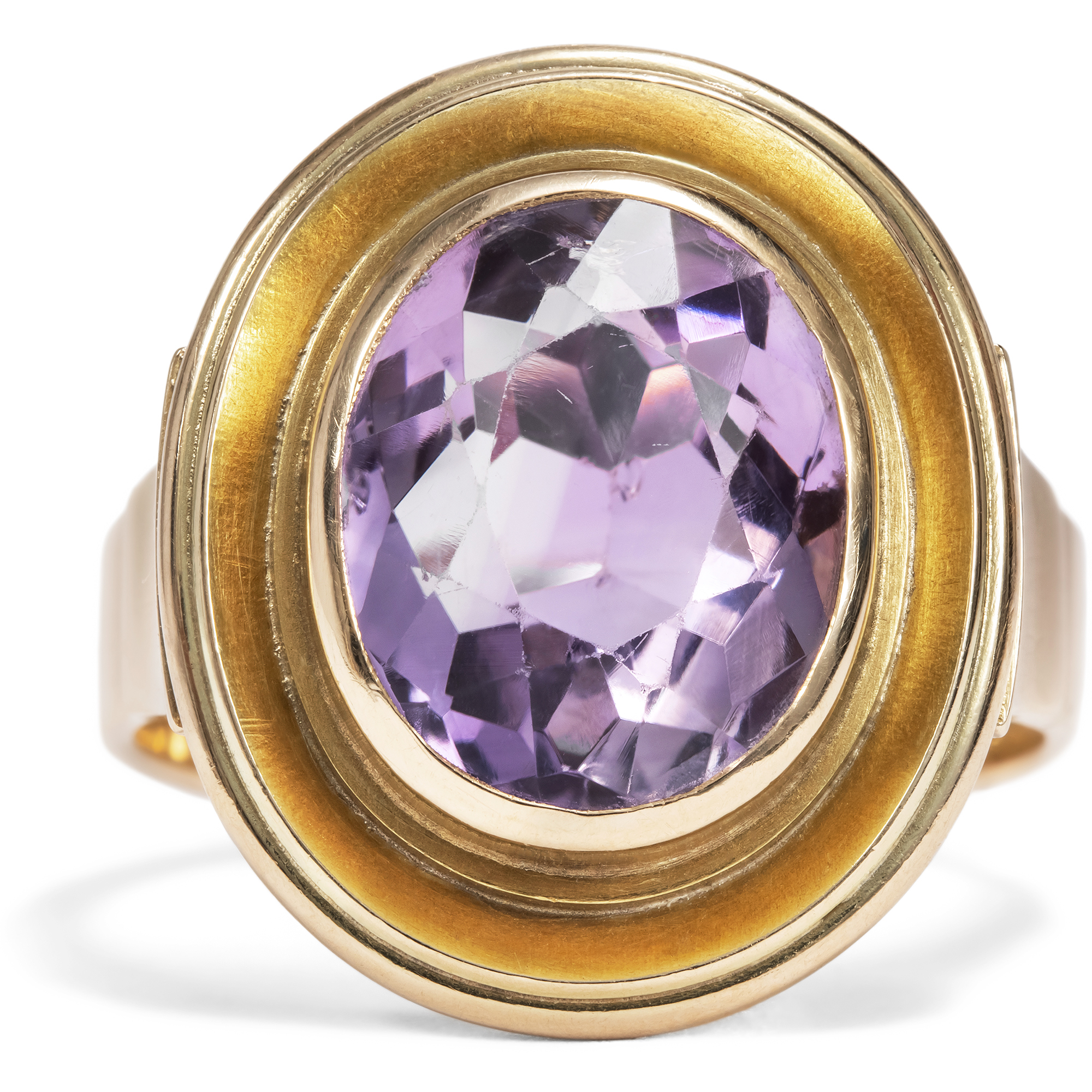 Schöner vintage Ring mit Amethyst in Gold, um 1960 Schöner vintage Ring mit Amethyst in Gold, um 1960