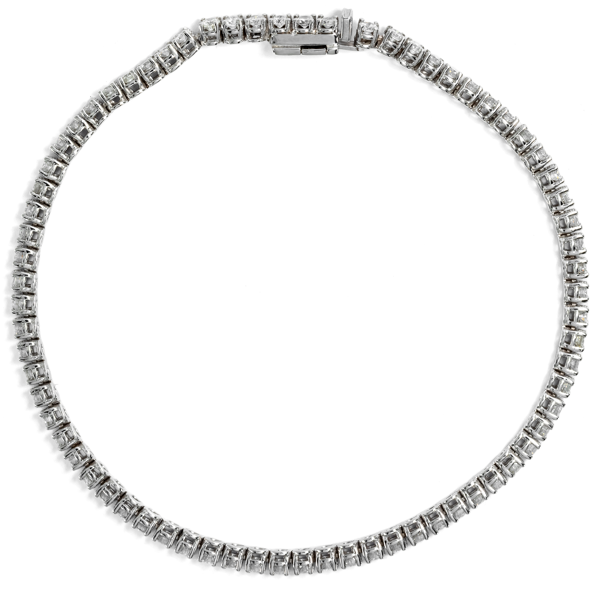 Funkelndes Tennisarmband mit 2,90 ct vintage Brillanten in Weißgold aus unserer Werkstatt Funkelndes Tennisarmband mit 2,90 ct vintage Brillanten in Weißgold aus unserer Werkstatt