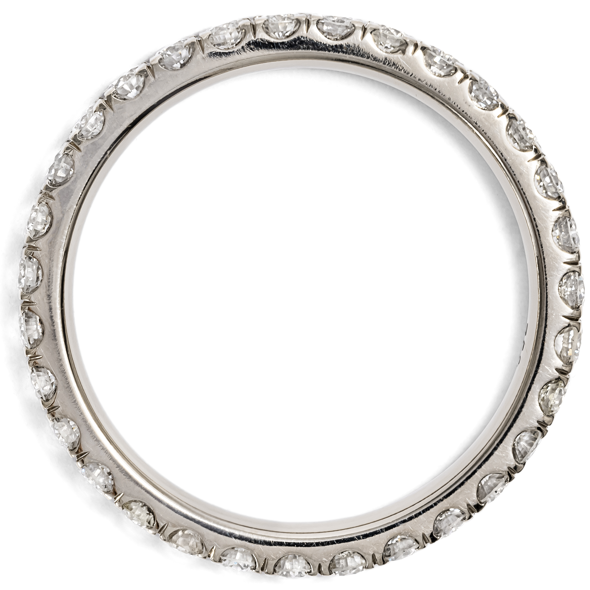 Delicate Memory Ring With 0.89 ct Diamonds in White Gold from Our Workshop, RW 54 Delicate Memory Ring With 0.89 ct Diamonds in White Gold from Our Workshop, RW 54