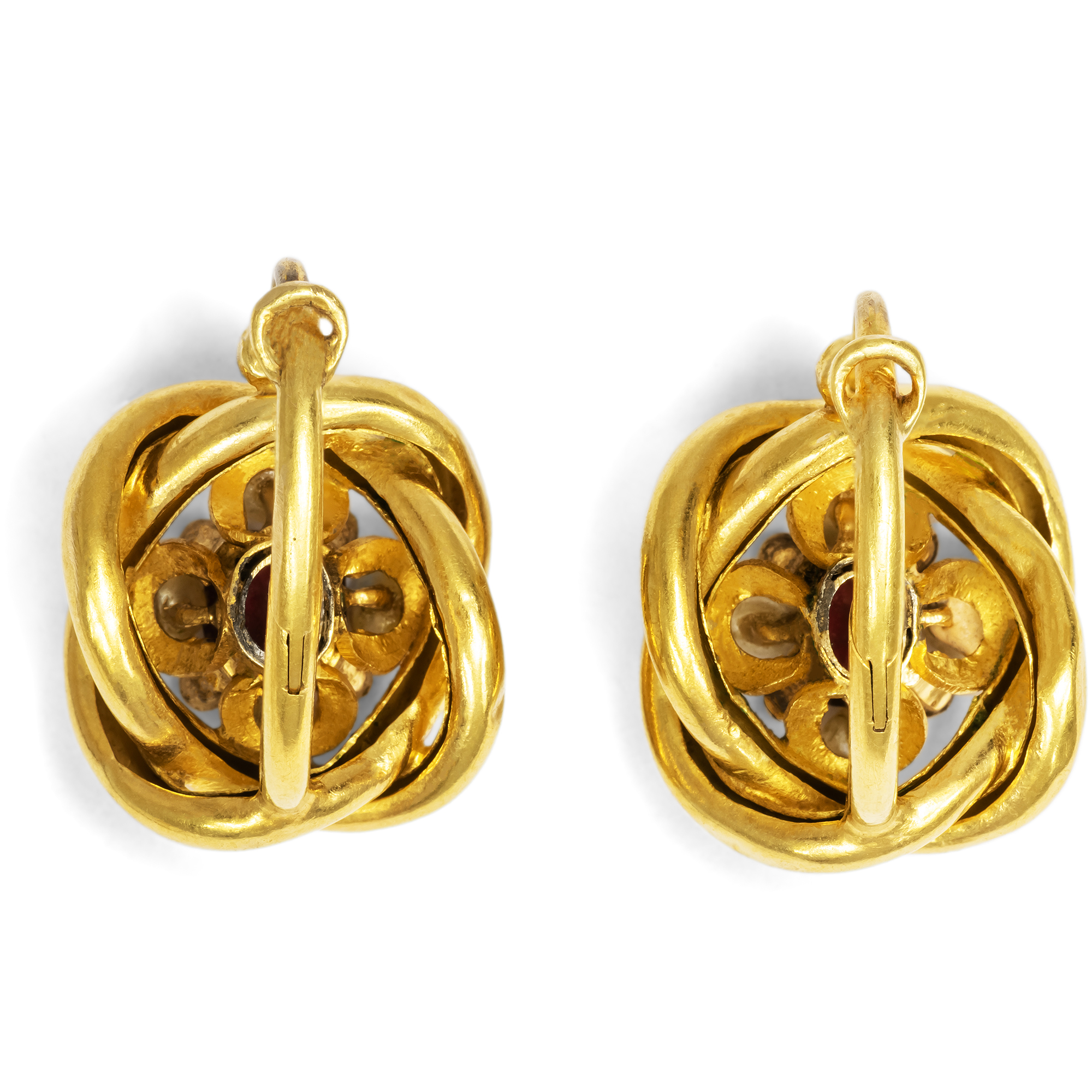 Prachtvolle Demi-Parure aus Granaten, Perlen & Diamanten in Gold, Wien um 1850 Prachtvolle Demi-Parure aus Granaten, Perlen & Diamanten in Gold, Wien um 1850