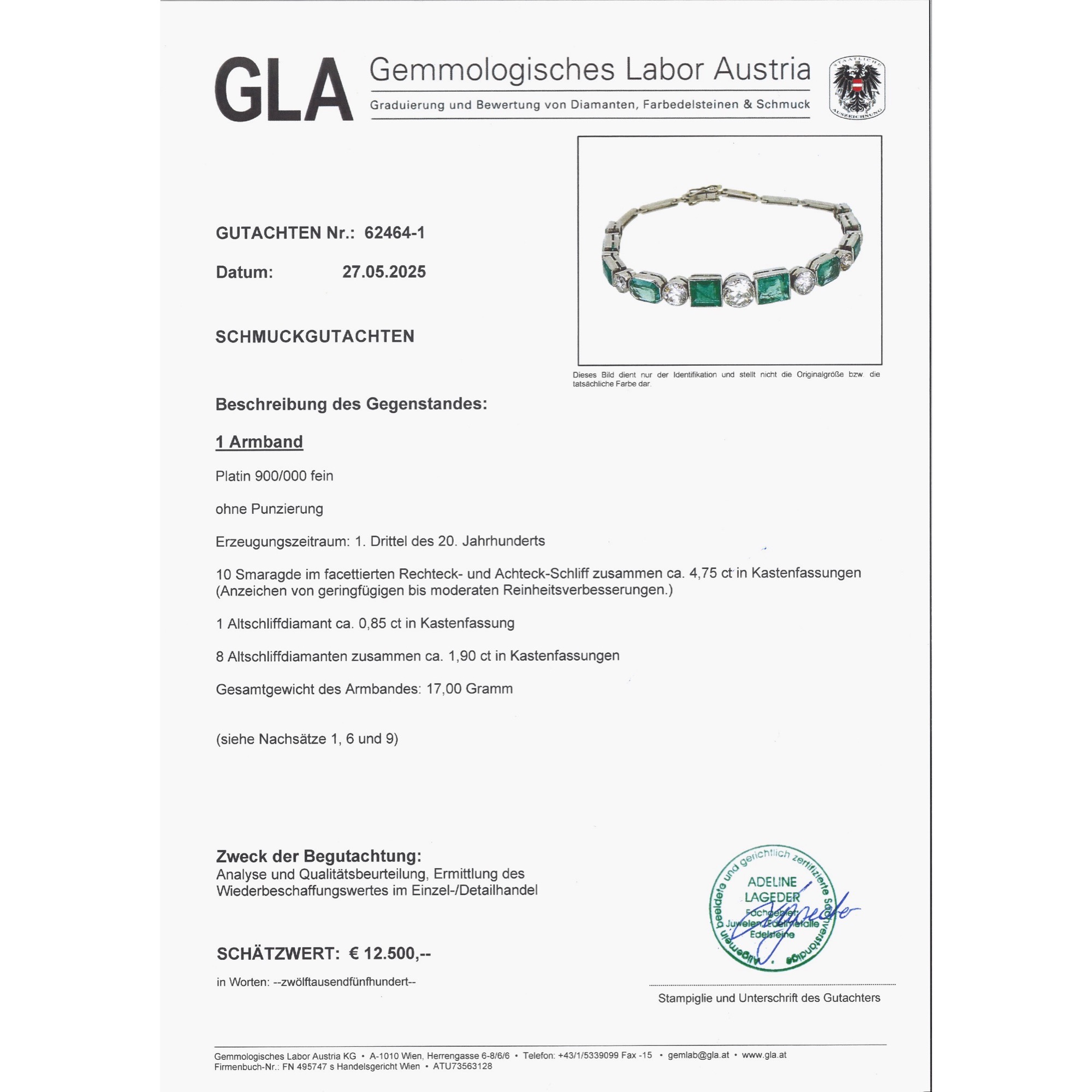 Exquisites Art Déco Armband mit Smaragden & Diamanten in Platin, um 1925 Exquisites Art Déco Armband mit Smaragden & Diamanten in Platin, um 1925