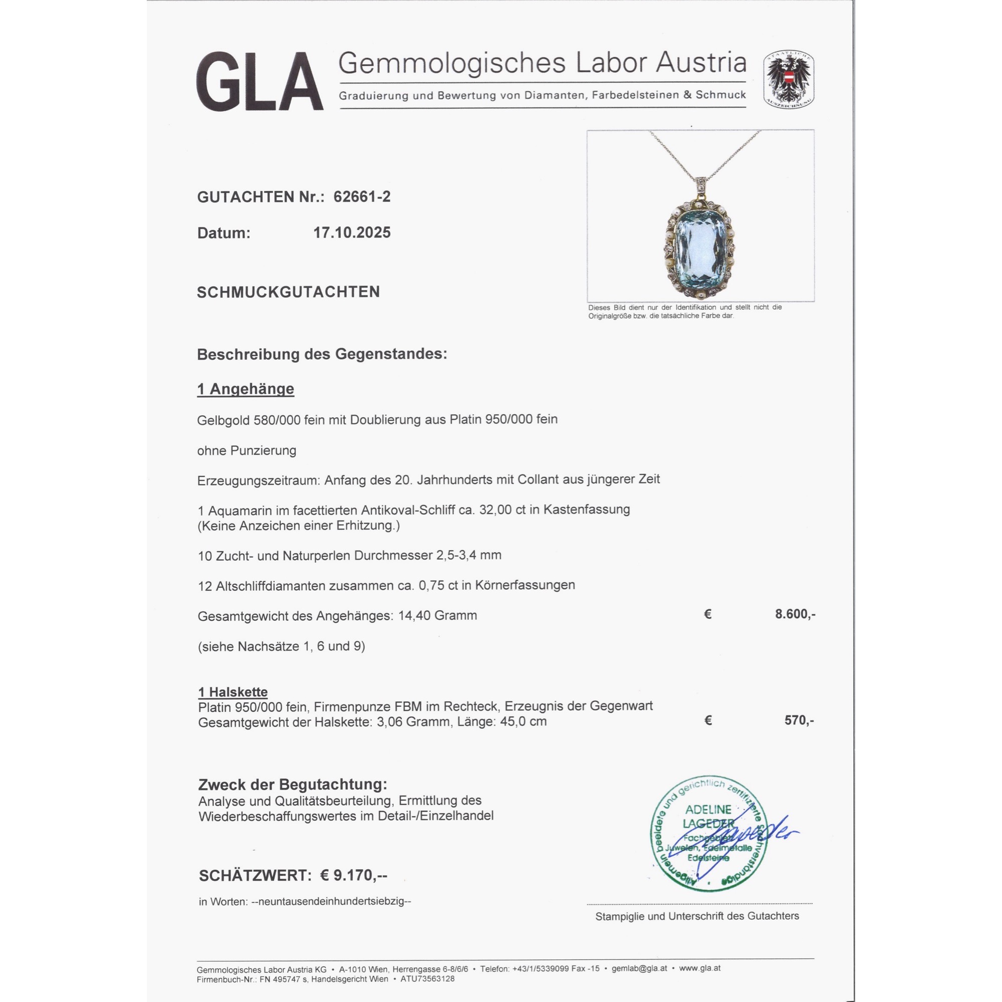 Kostbarer Anhänger mit Aquamarin & Perlen in Platin auf Gold, um 1910 & später Kostbarer Anhänger mit Aquamarin & Perlen in Platin auf Gold, um 1910 & später