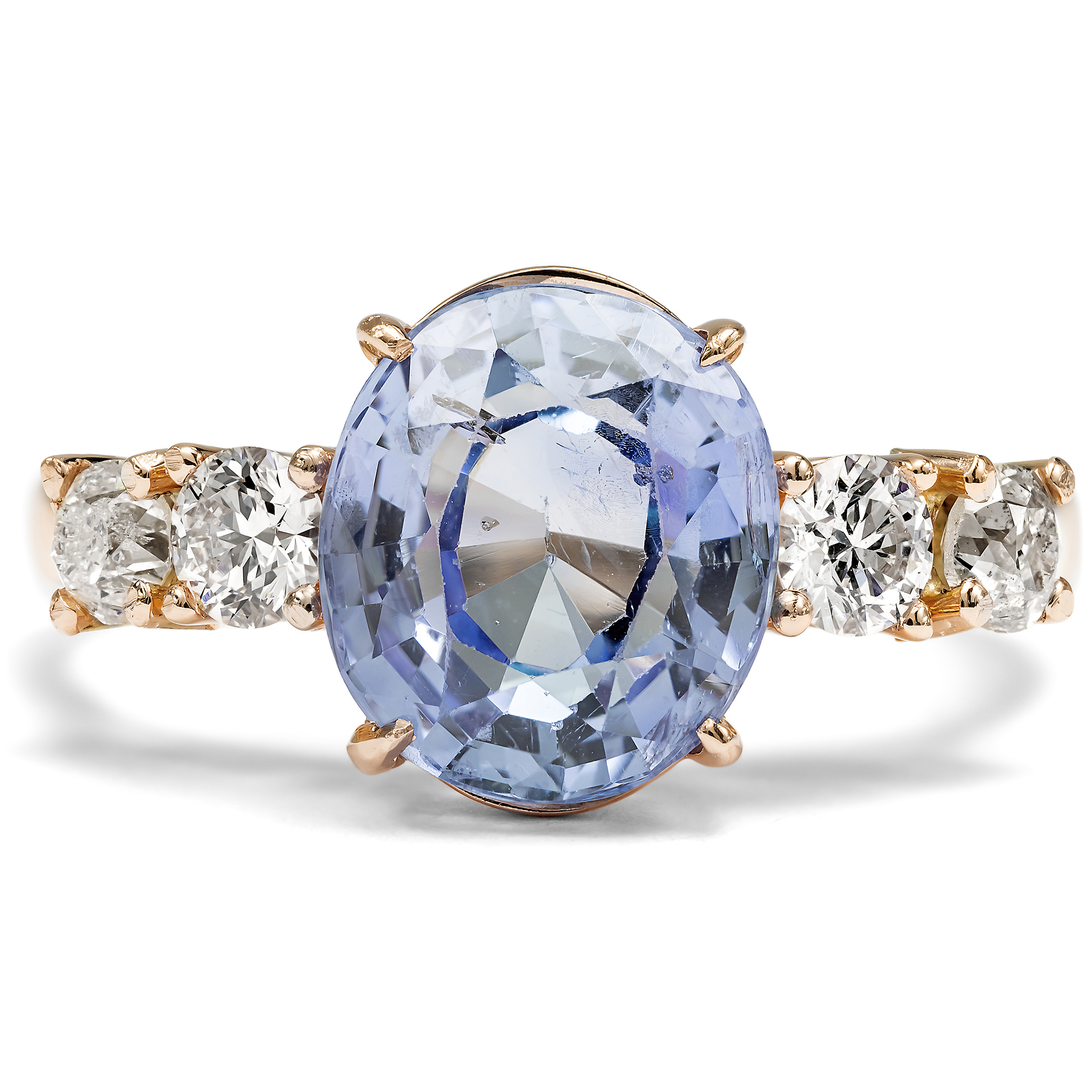 Pretty Vintage Rose Gold Ring with Untreated Ceylon Sapphire, c. 2000 Pretty Vintage Rose Gold Ring with Untreated Ceylon Sapphire, c. 2000