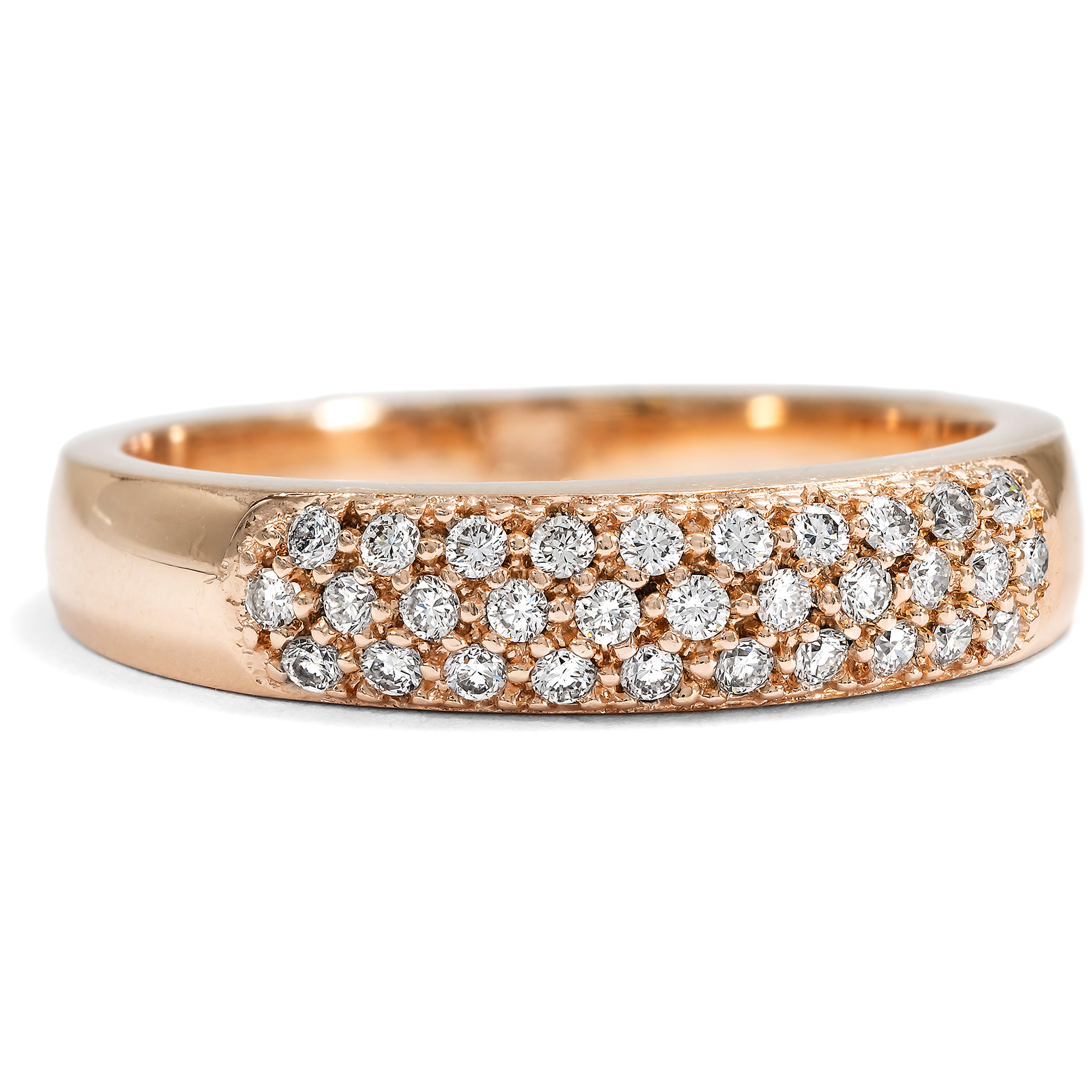 Klassischer Roségold-Ring mit Brillanten, um 2000 Klassischer Roségold-Ring mit Brillanten, um 2000