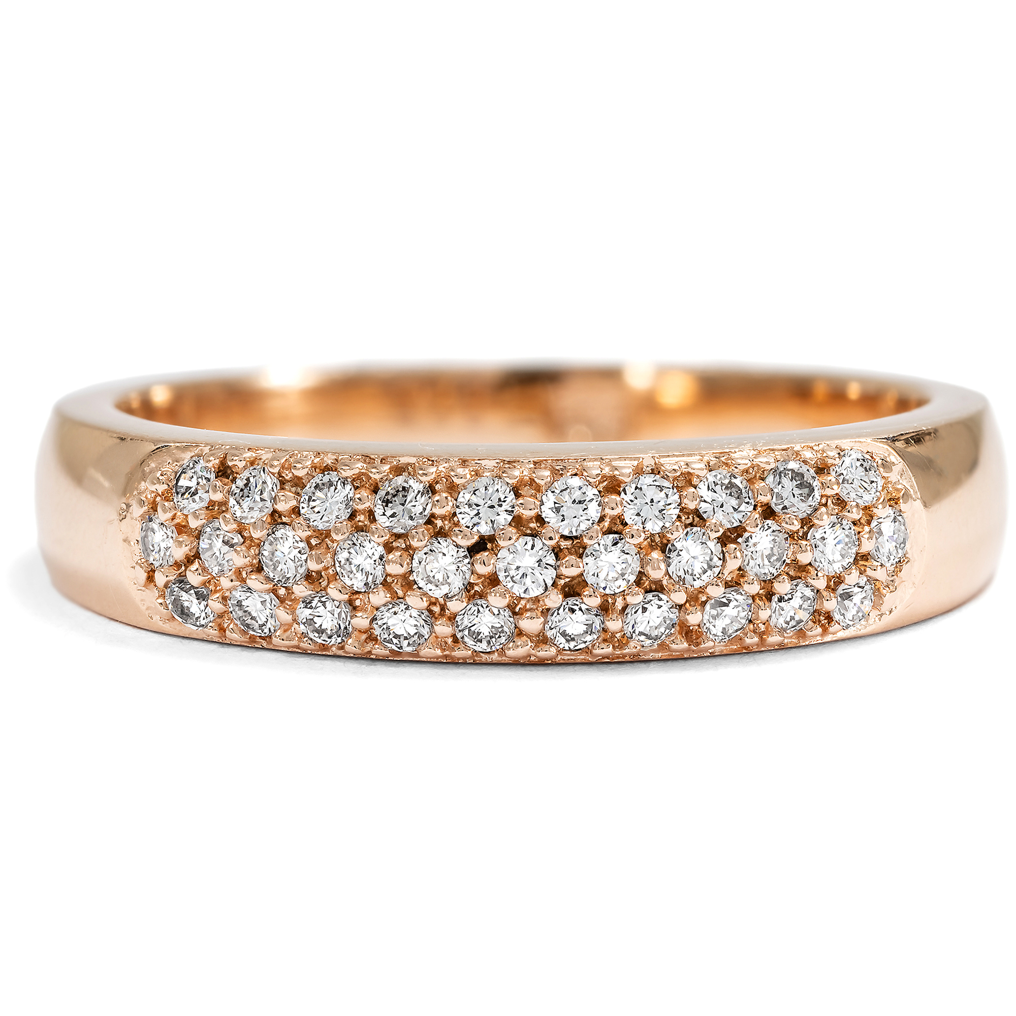 Klassischer Roségold-Ring mit Brillanten, um 2000 Klassischer Roségold-Ring mit Brillanten, um 2000