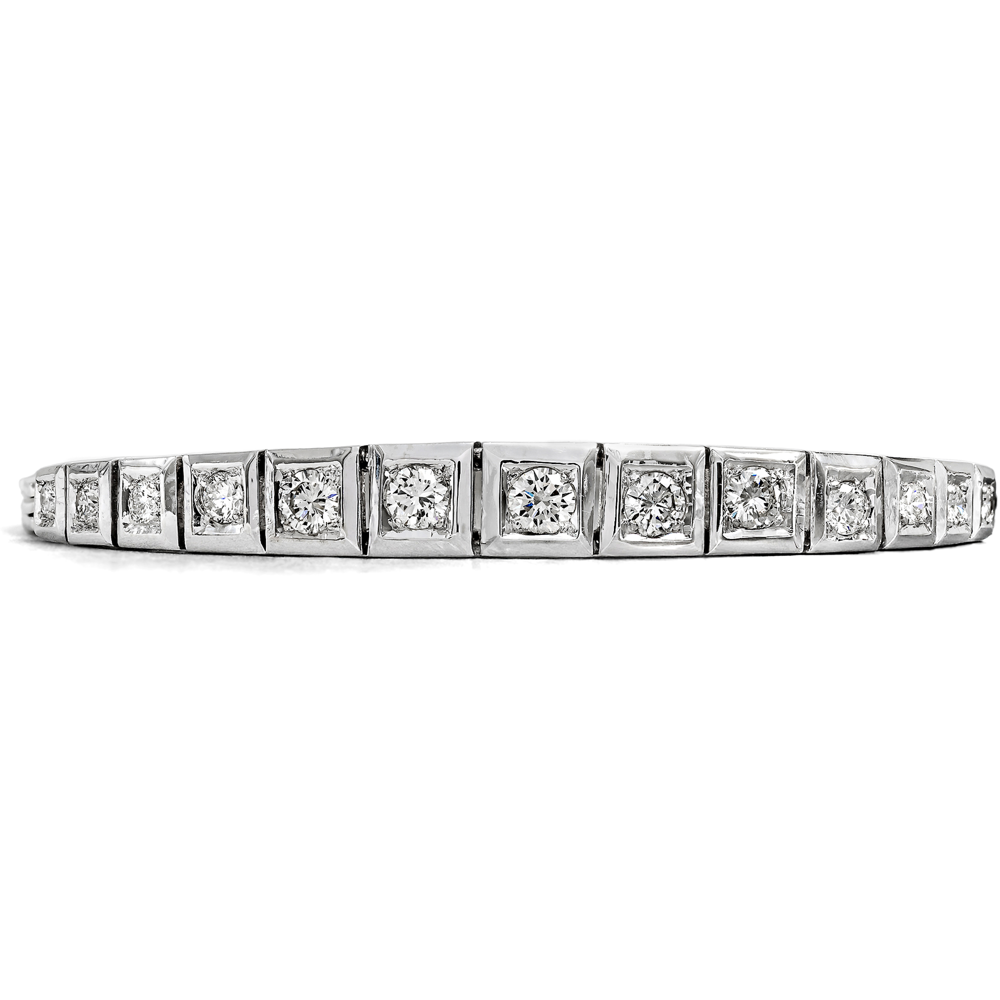 Elegantes vintage Armband mit 1,26 ct Brillanten in Weißgold, um 1965 Elegantes vintage Armband mit 1,26 ct Brillanten in Weißgold, um 1965