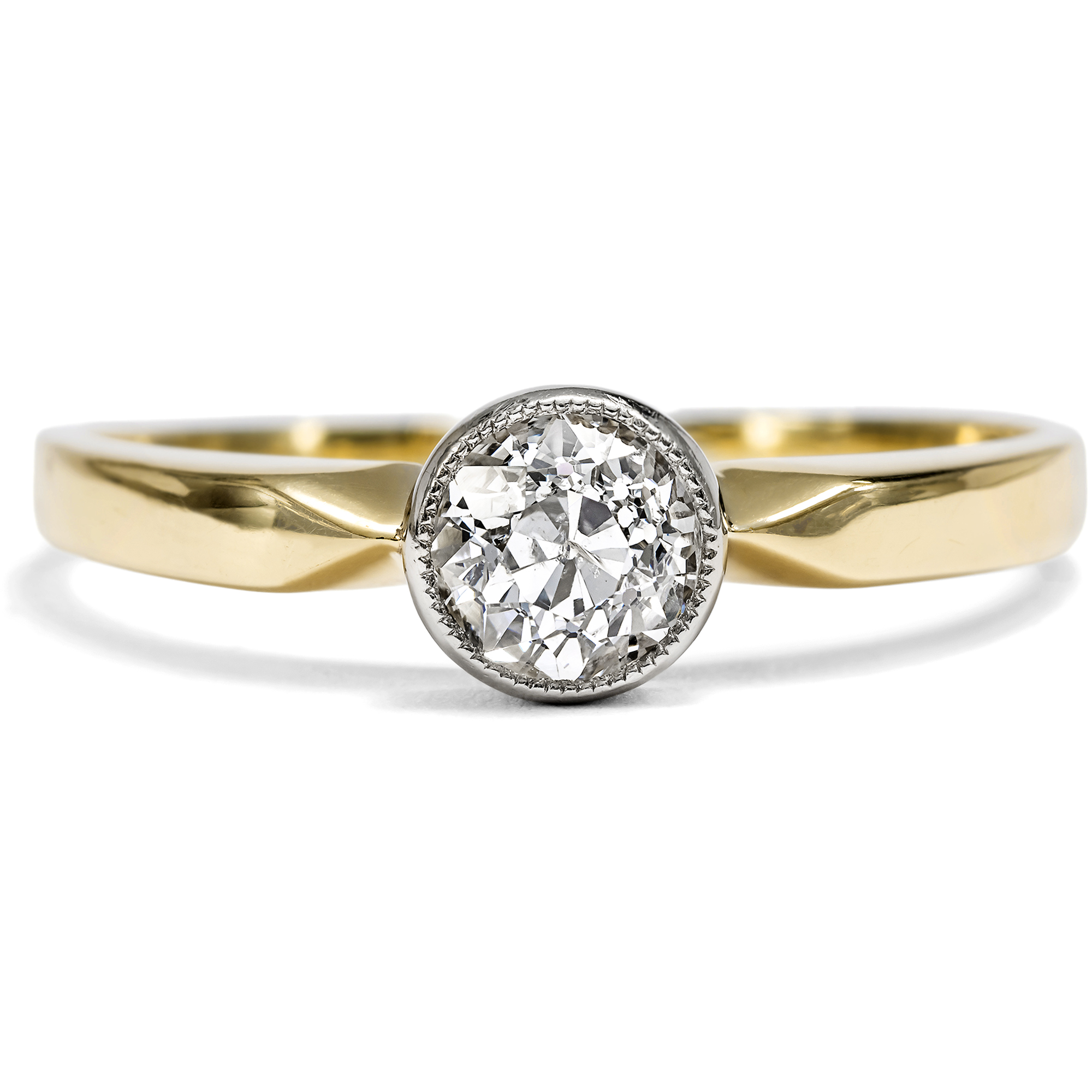 Antiker Verlobungsring mit 0,65 ct Diamantsolitär im Altschliff, Wien um 1930 Antiker Verlobungsring mit 0,65 ct Diamantsolitär im Altschliff, Wien um 1930