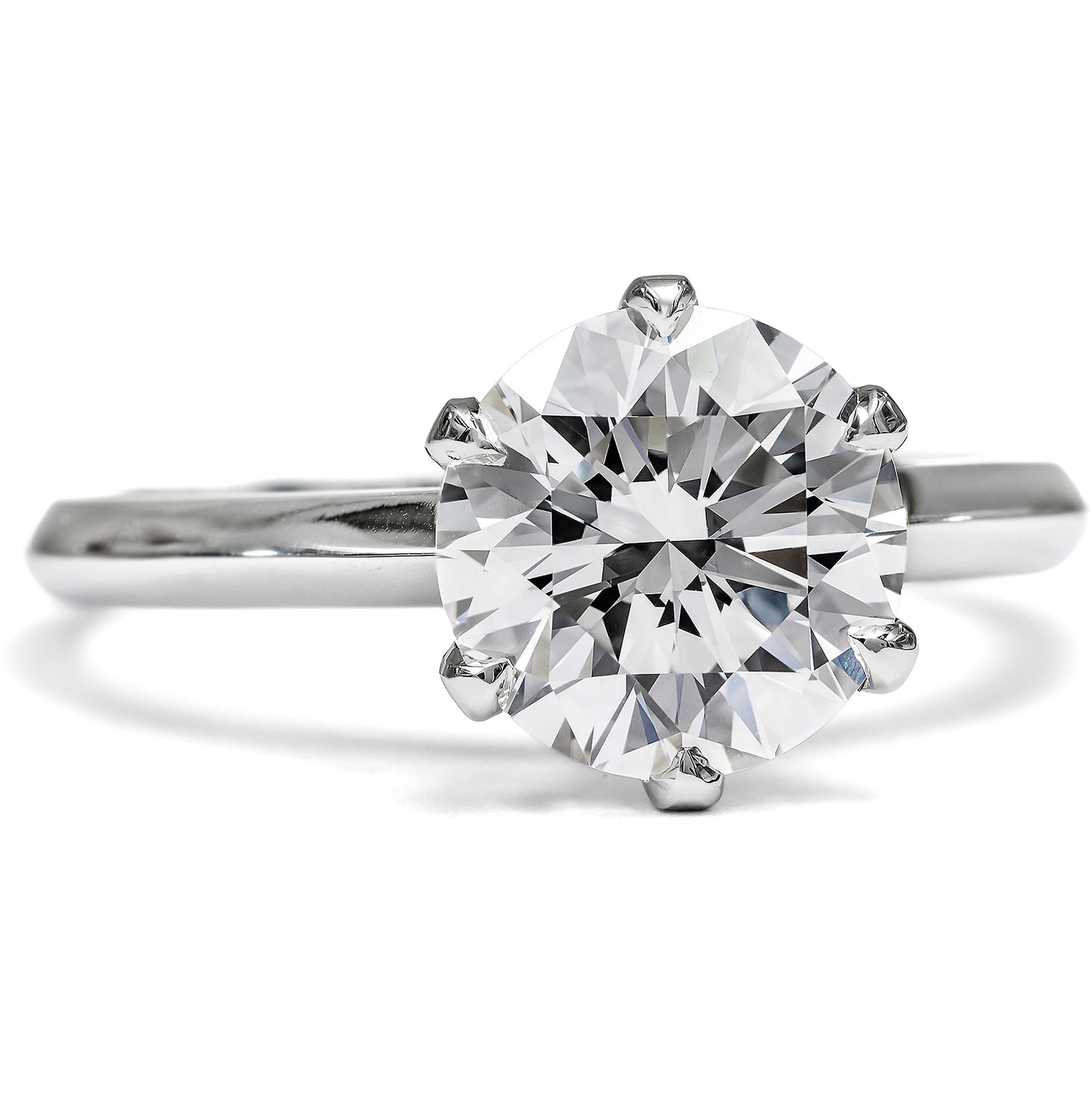 Unworn Ring With 2.34 Ct Vintage Brilliant In Platinum From Our Workshop Unworn Ring With 2.34 Ct Vintage Brilliant In Platinum From Our Workshop