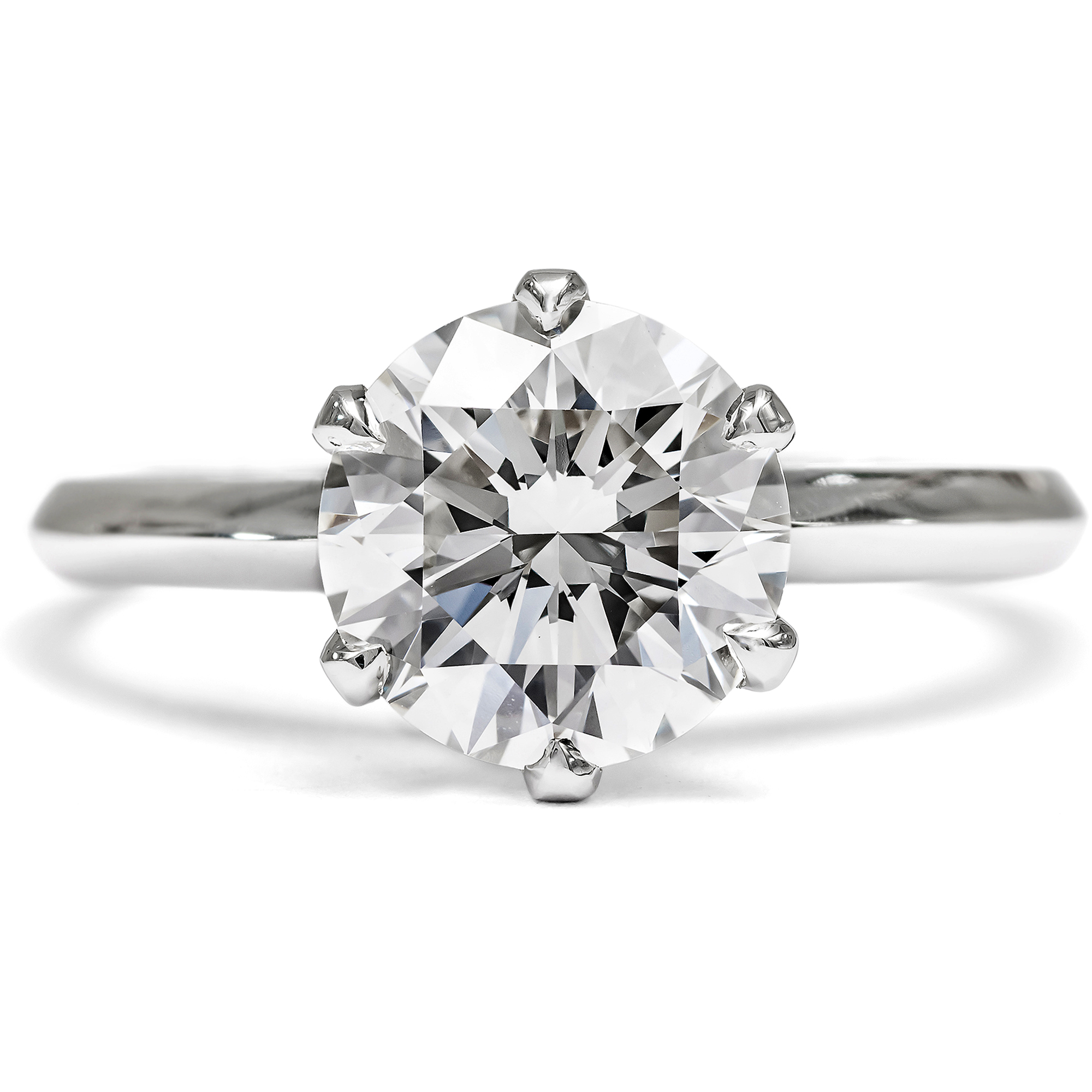 Unworn Ring With 2.34 Ct Vintage Brilliant In Platinum From Our Workshop Unworn Ring With 2.34 Ct Vintage Brilliant In Platinum From Our Workshop