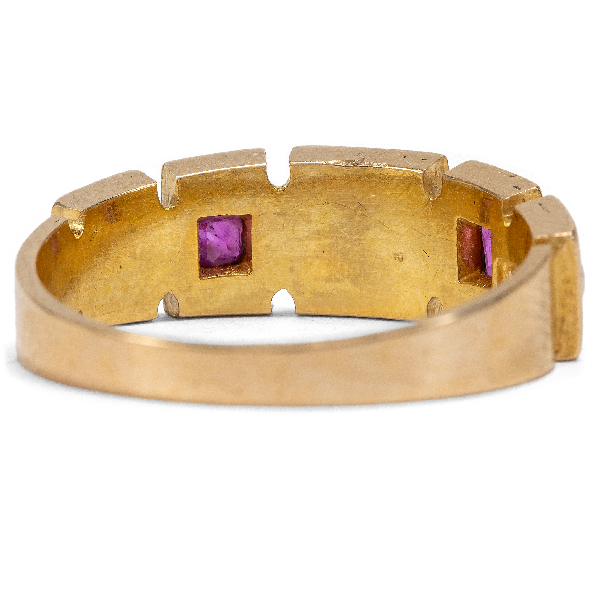 Viktorianischer Ring mit Rubinen & Diamanten in Gold, Birmingham 1877 Viktorianischer Ring mit Rubinen & Diamanten in Gold, Birmingham 1877