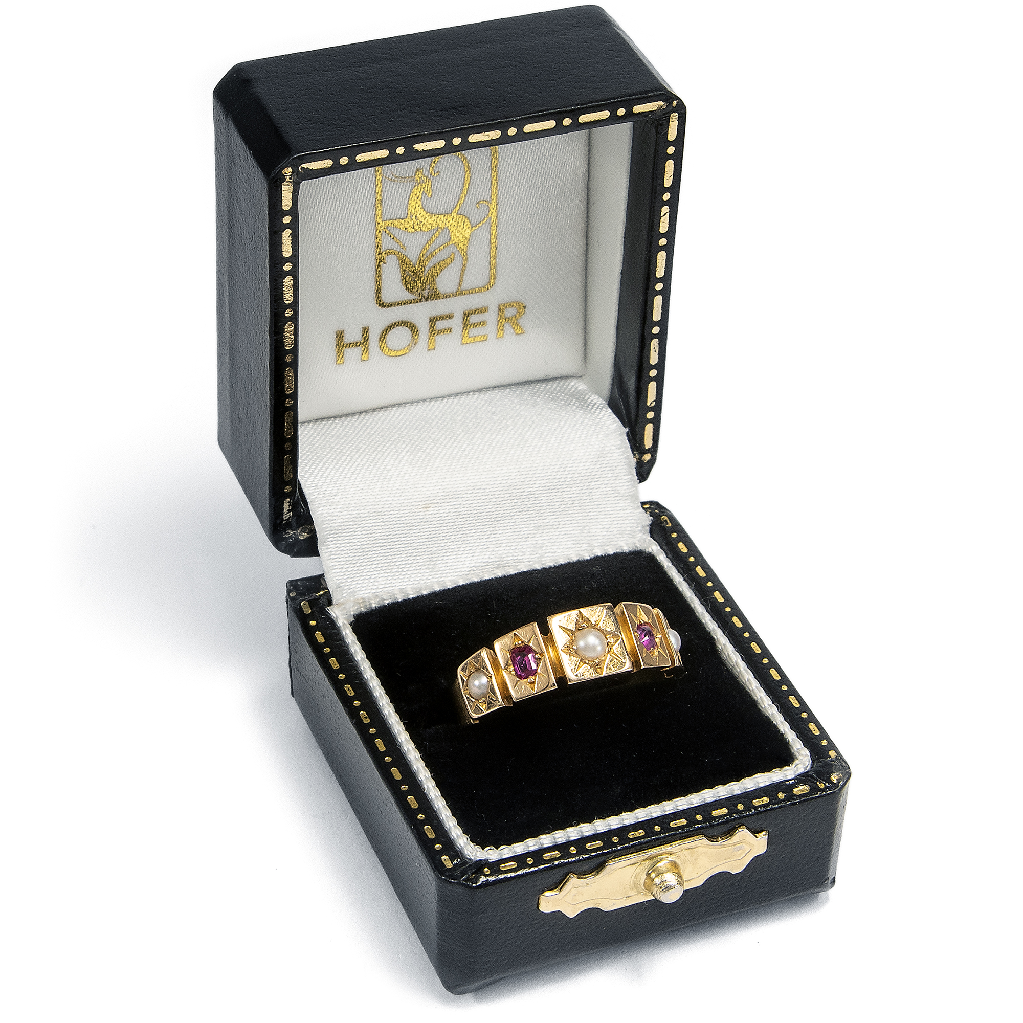 Viktorianischer Ring mit Rubinen & Diamanten in Gold, Birmingham 1877 Viktorianischer Ring mit Rubinen & Diamanten in Gold, Birmingham 1877