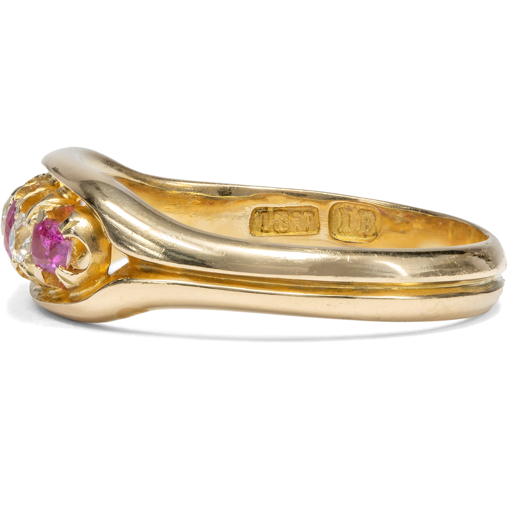 Viktorianischer Rubin- & Diamant-Ring in Gold, England um 1900 Viktorianischer Rubin- & Diamant-Ring in Gold, England um 1900