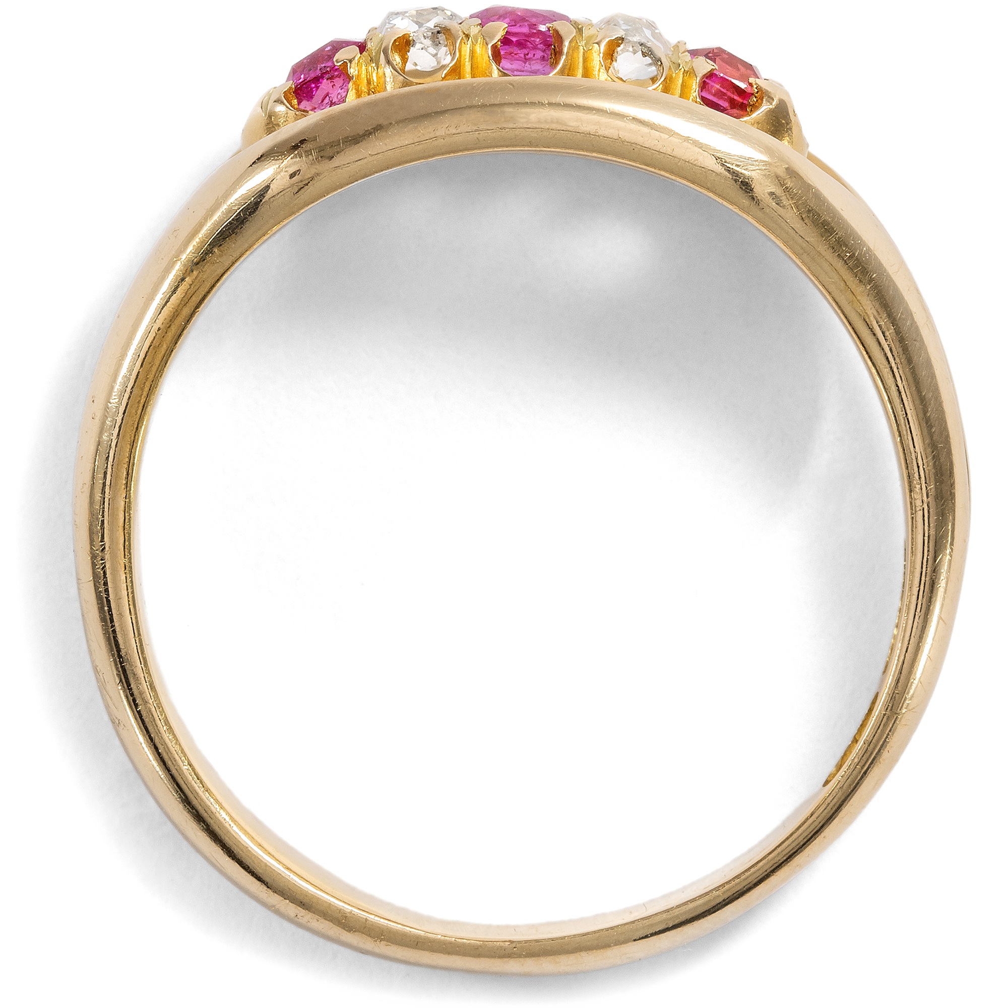 Viktorianischer Rubin- & Diamant-Ring in Gold, England um 1900 Viktorianischer Rubin- & Diamant-Ring in Gold, England um 1900