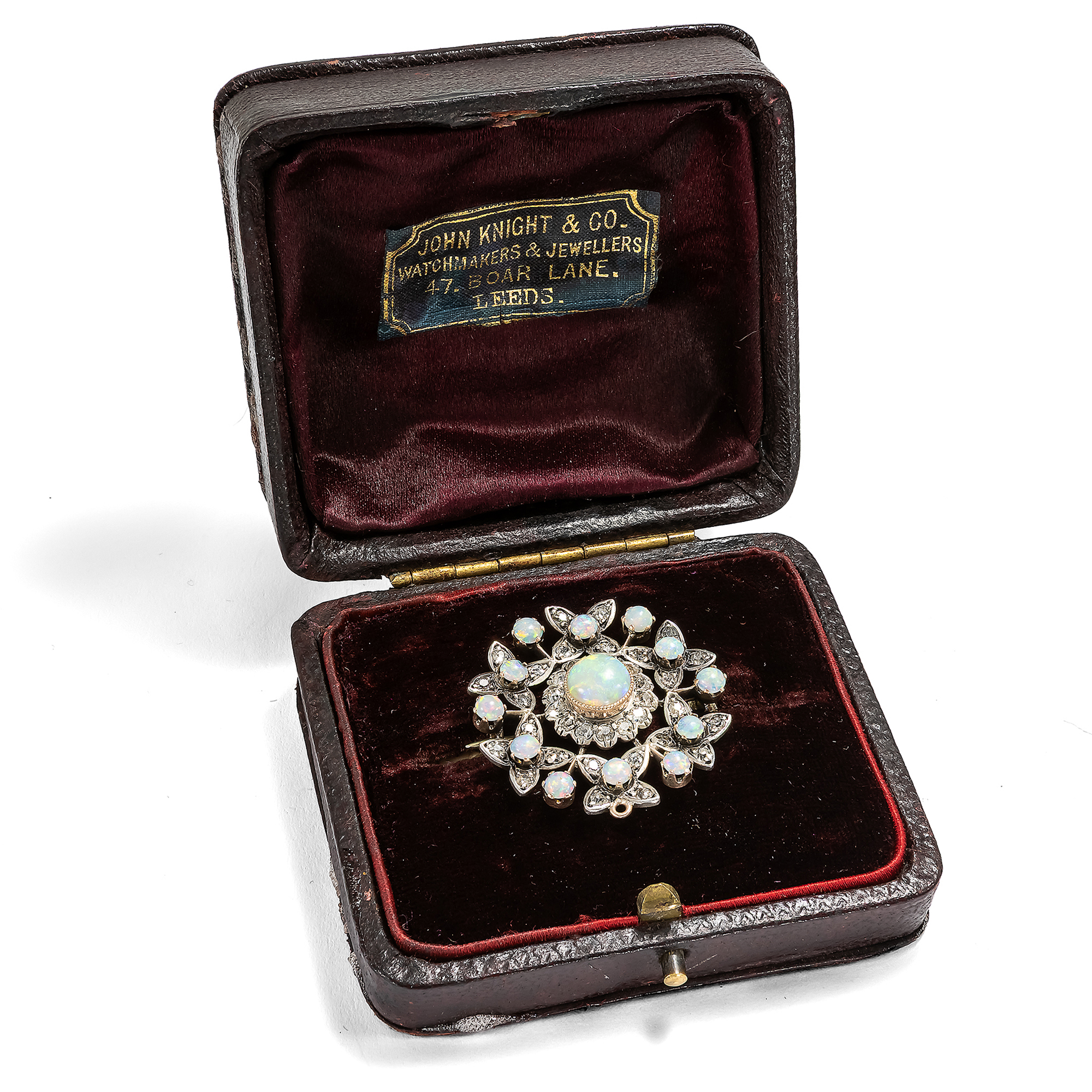 Wunderbare Brosche mit australischen Opalen & Diamanten, um 1890 Wunderbare Brosche mit australischen Opalen & Diamanten, um 1890