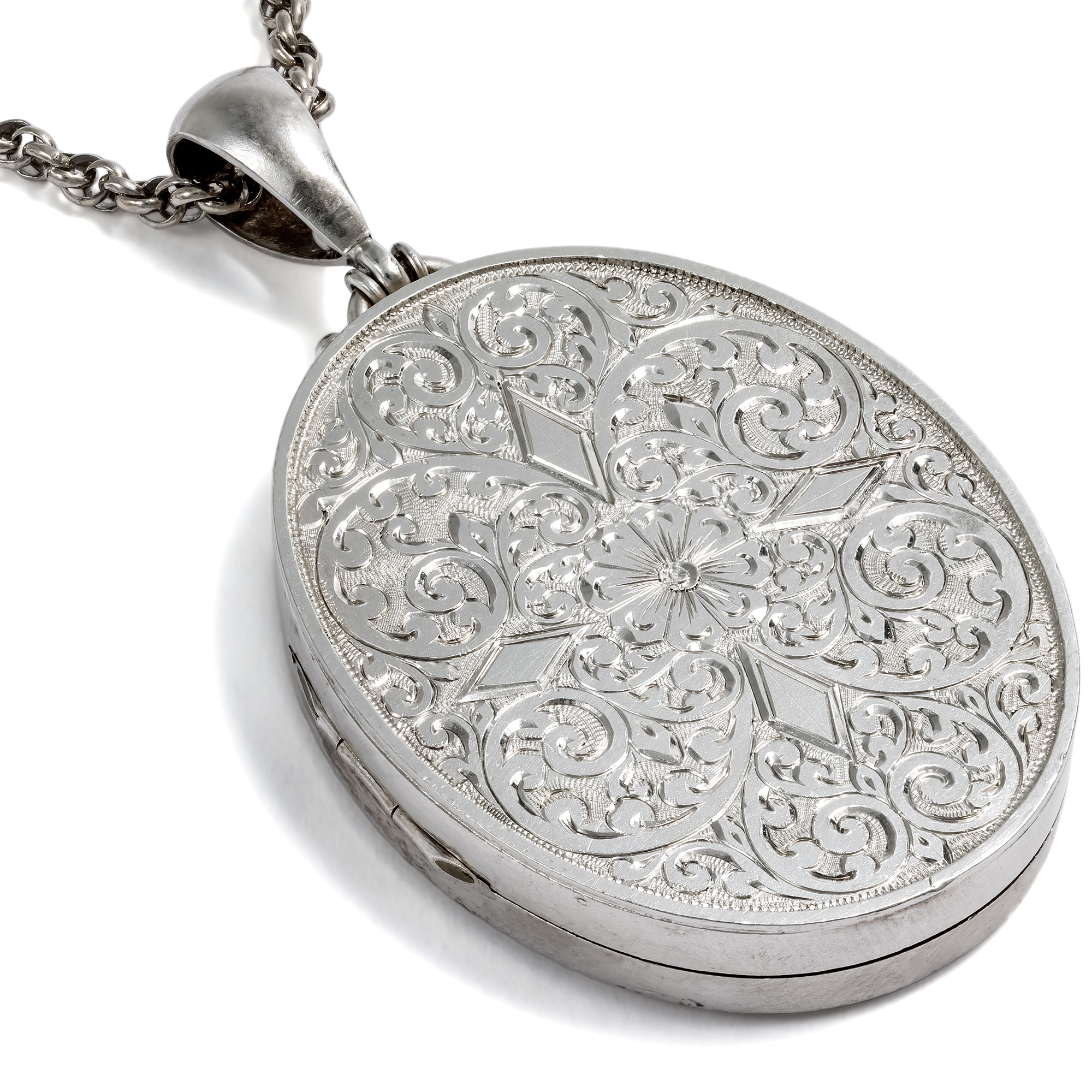 Viktorianischer Medaillon-Anhänger aus Silber, England um 1880