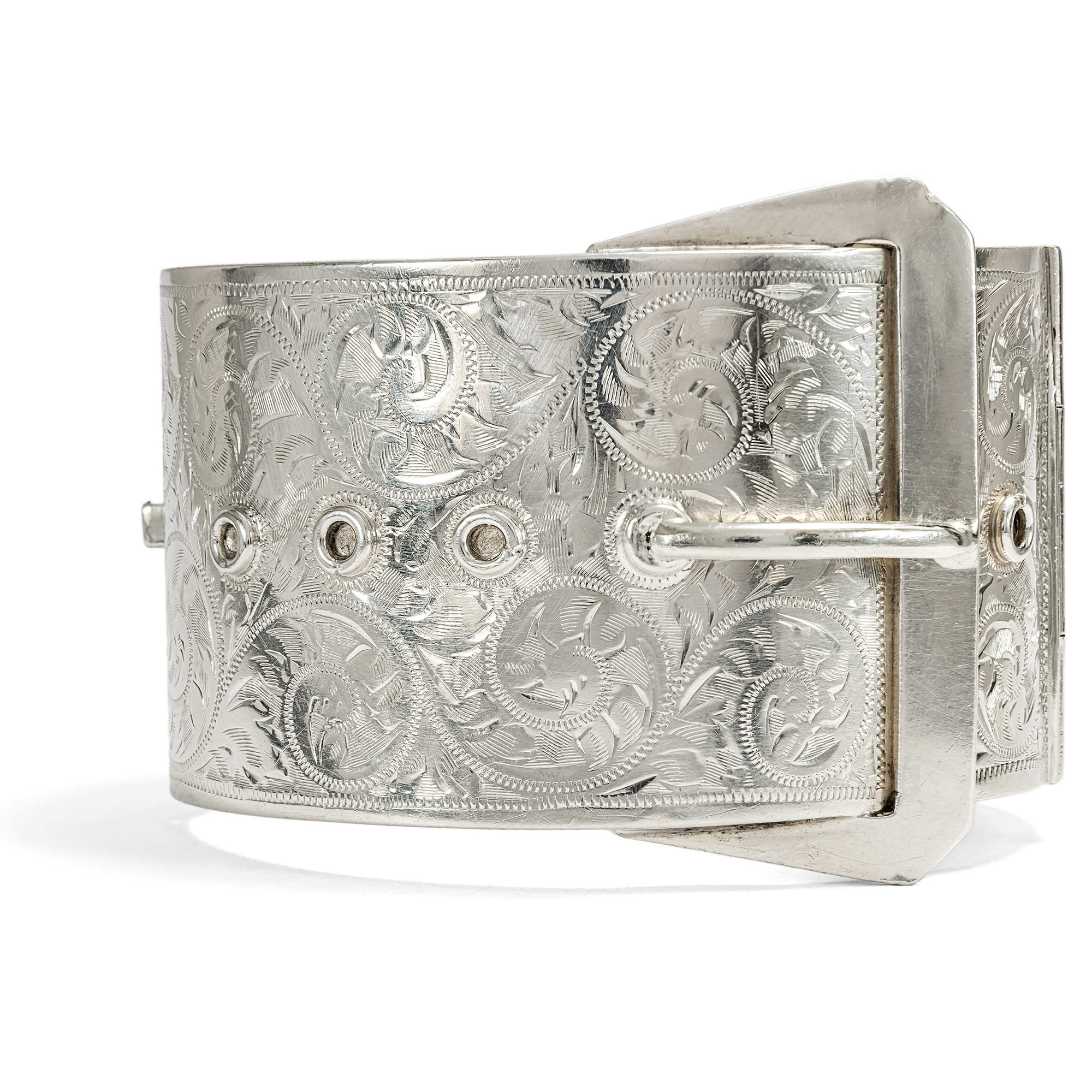 Breiter Armreif aus Sterlingsilber mit Gravuren, Birmingham 1937 Breiter Armreif aus Sterlingsilber mit Gravuren, Birmingham 1937