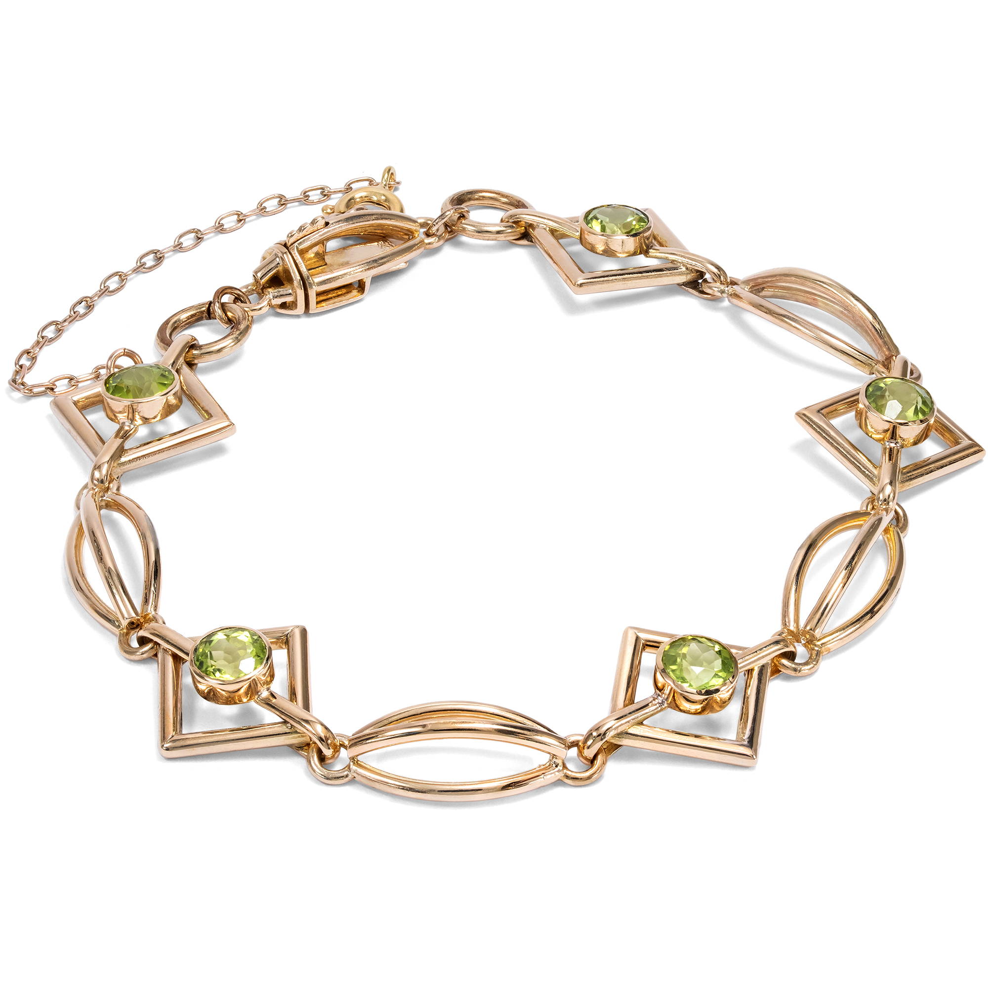 Antikes Armband aus Gold & Peridot, Großbritannien um 1910 Antikes Armband aus Gold & Peridot, Großbritannien um 1910