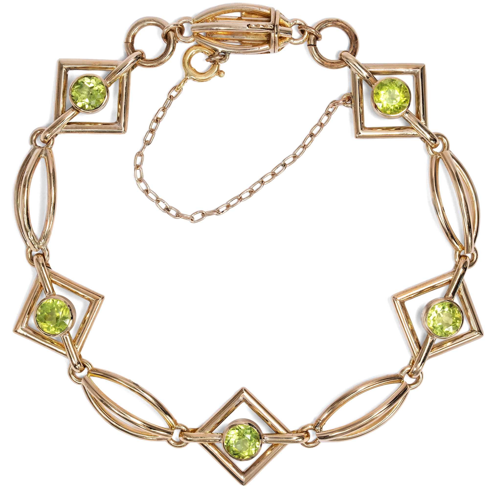 Antikes Armband aus Gold & Peridot, Großbritannien um 1910 Antikes Armband aus Gold & Peridot, Großbritannien um 1910