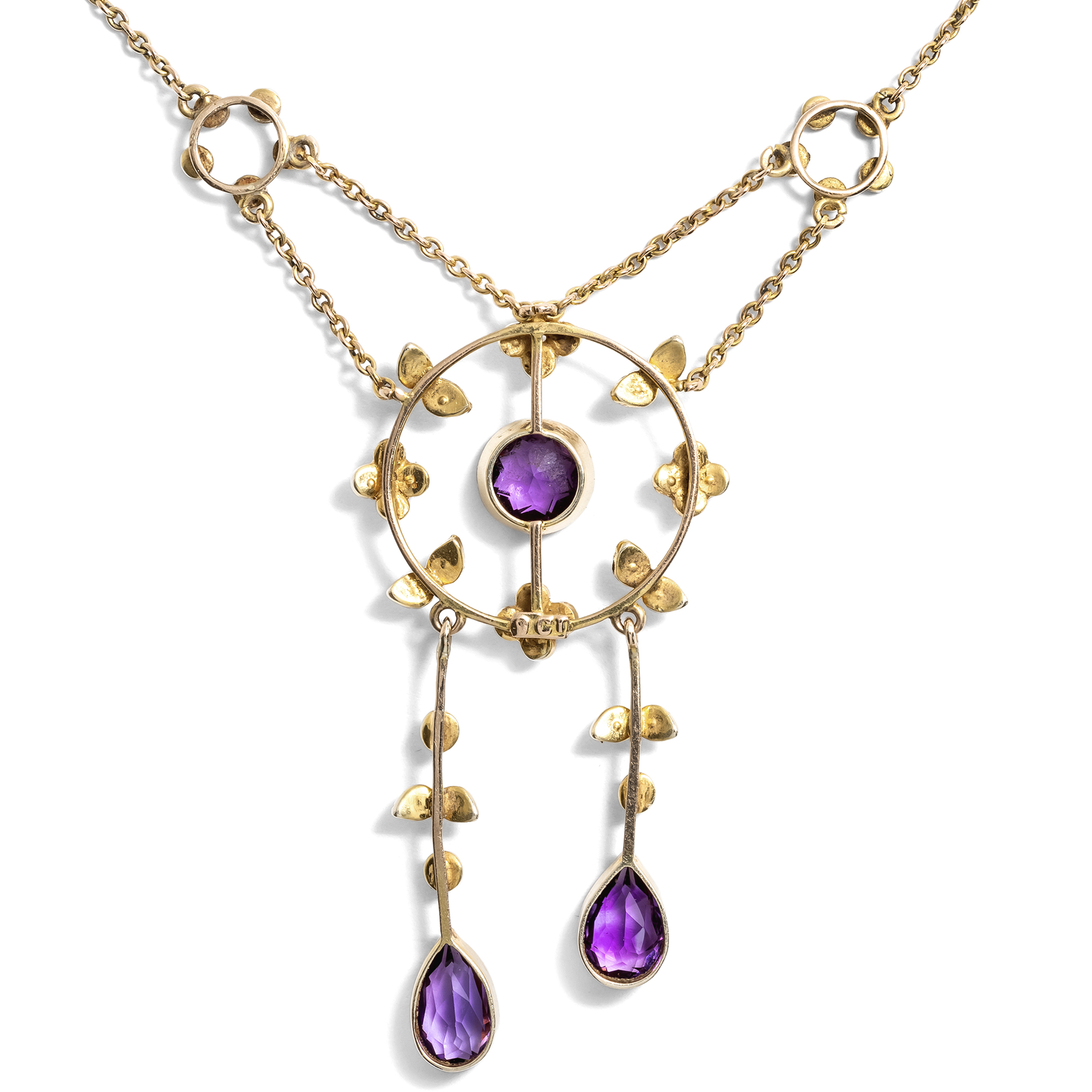 Edwardian Amethyst, Seed Pearl and Gold Necklace, c. 1905 Edwardian Amethyst, Seed Pearl and Gold Necklace, c. 1905