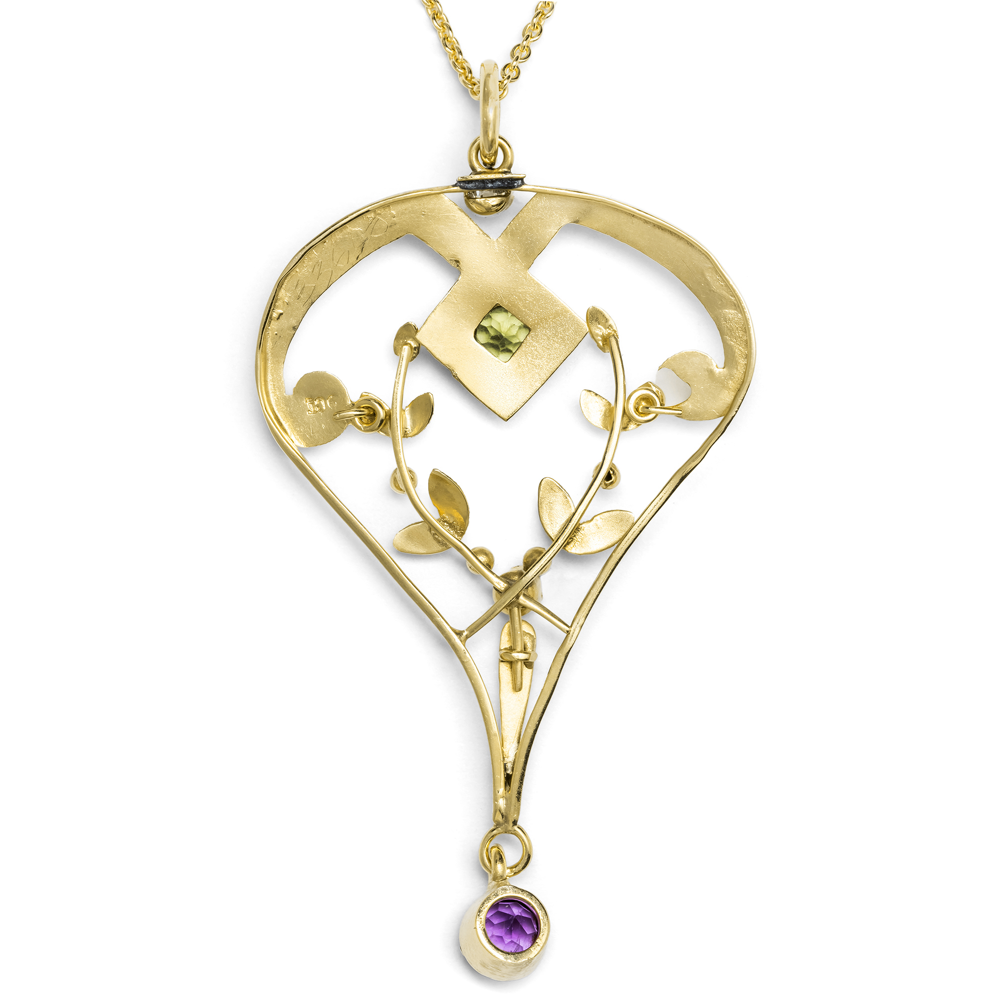 Antiker Anhänger aus Gold in den Farben der Suffragetten, um 1910 & später Antiker Anhänger aus Gold in den Farben der Suffragetten, um 1910 & später