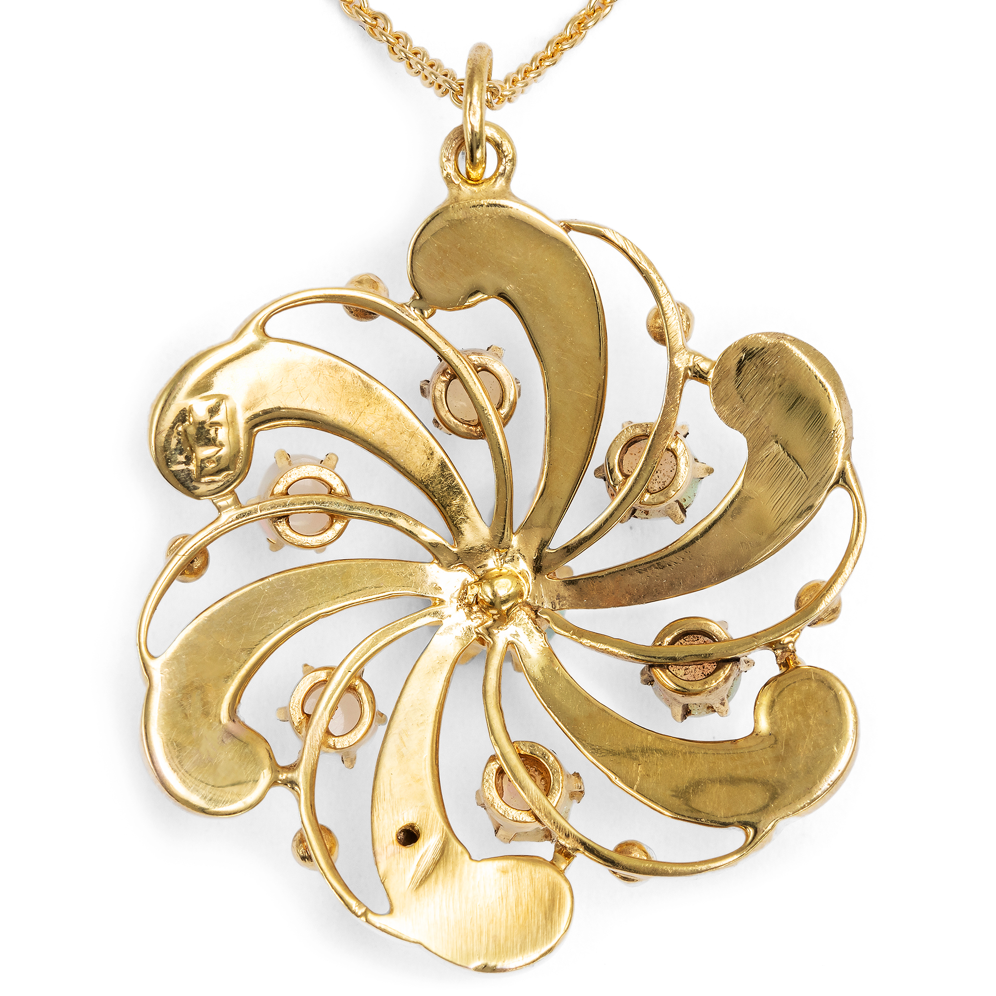 Zarter Anhänger aus Gold & Opalen, Großbritannien um 1910 Zarter Anhänger aus Gold & Opalen, Großbritannien um 1910