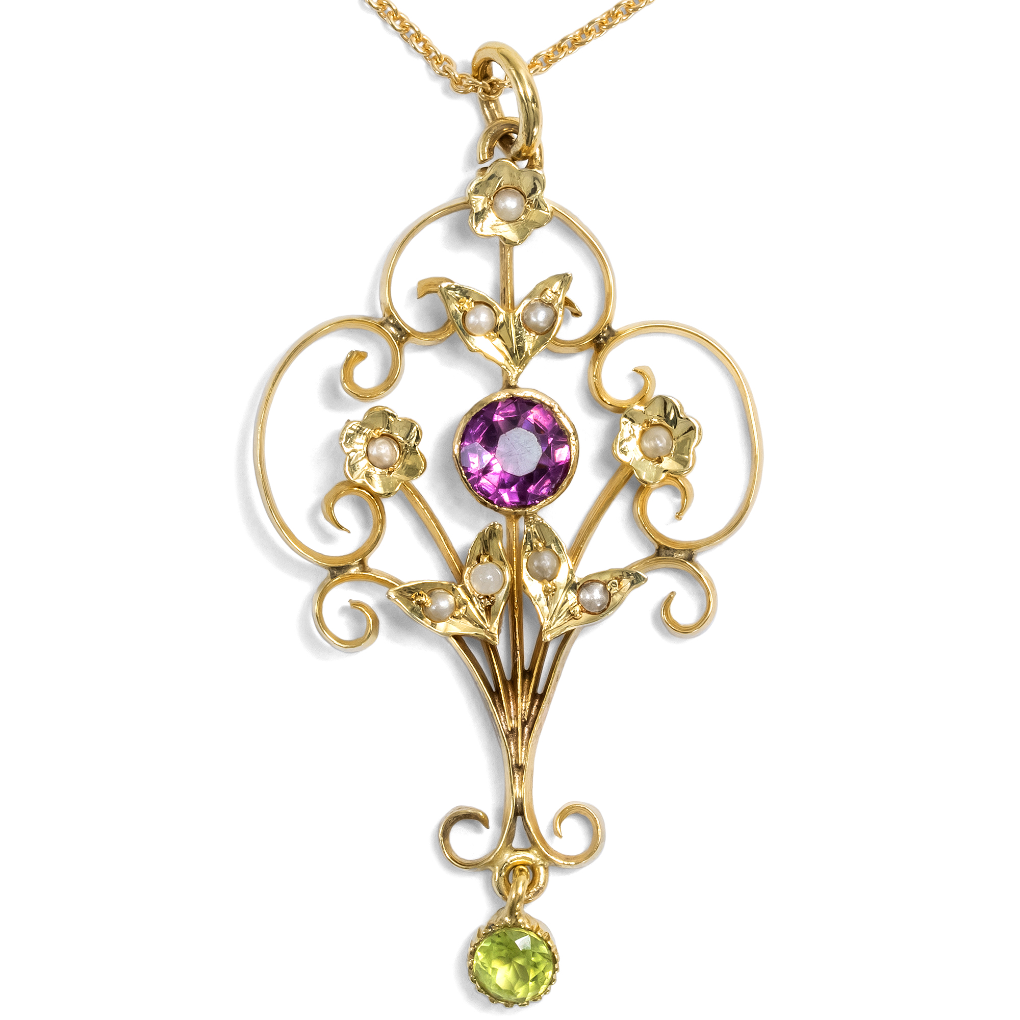 Antiker Anhänger aus Gold in den Farben der Suffragetten, um 1910 & später Antiker Anhänger aus Gold in den Farben der Suffragetten, um 1910 & später