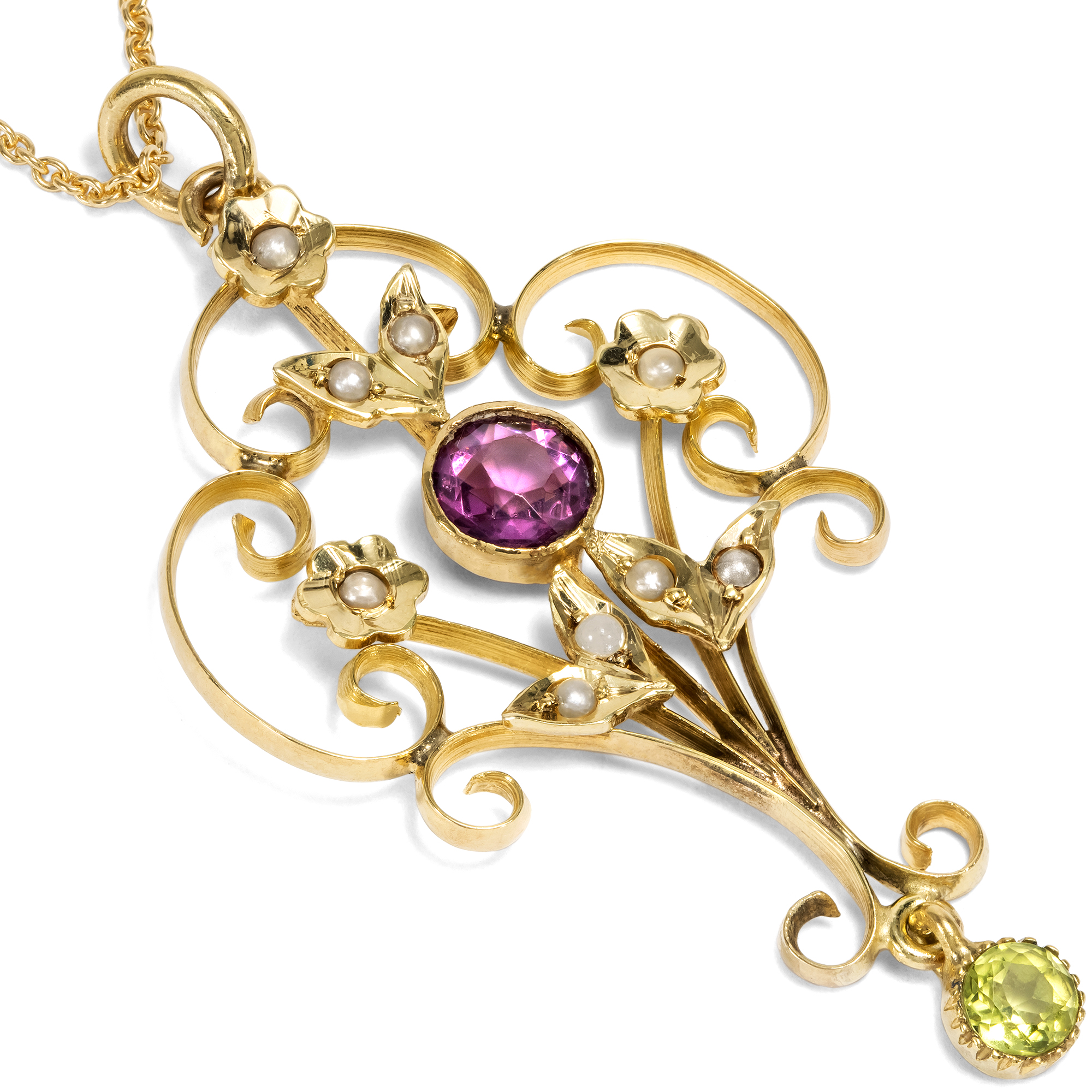 Antiker Anhänger aus Gold in den Farben der Suffragetten, um 1910 & später Antiker Anhänger aus Gold in den Farben der Suffragetten, um 1910 & später