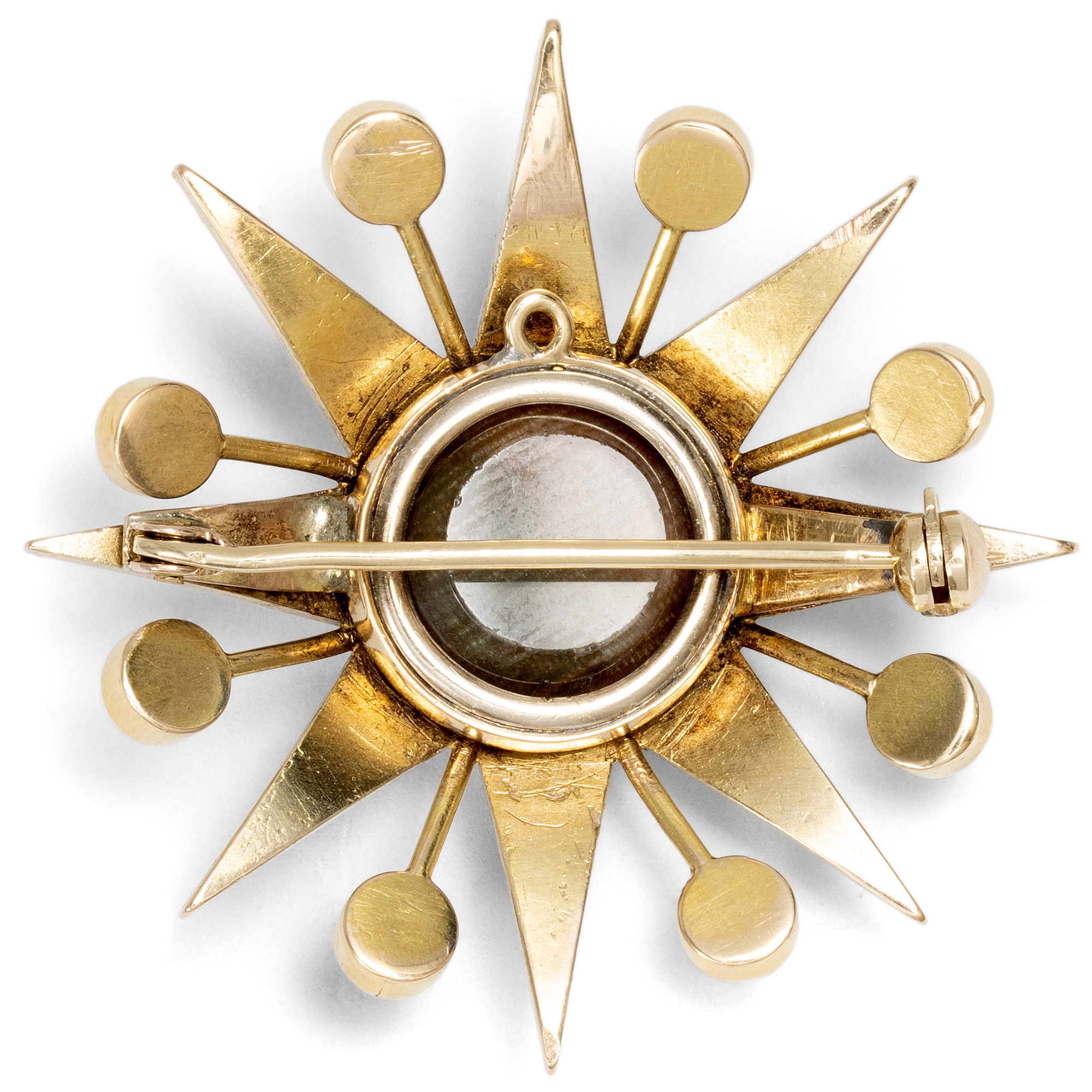 Antiker Stern mit Naturperlen in Gold als Brosche, Großbritannien um 1890 Antiker Stern mit Naturperlen in Gold als Brosche, Großbritannien um 1890