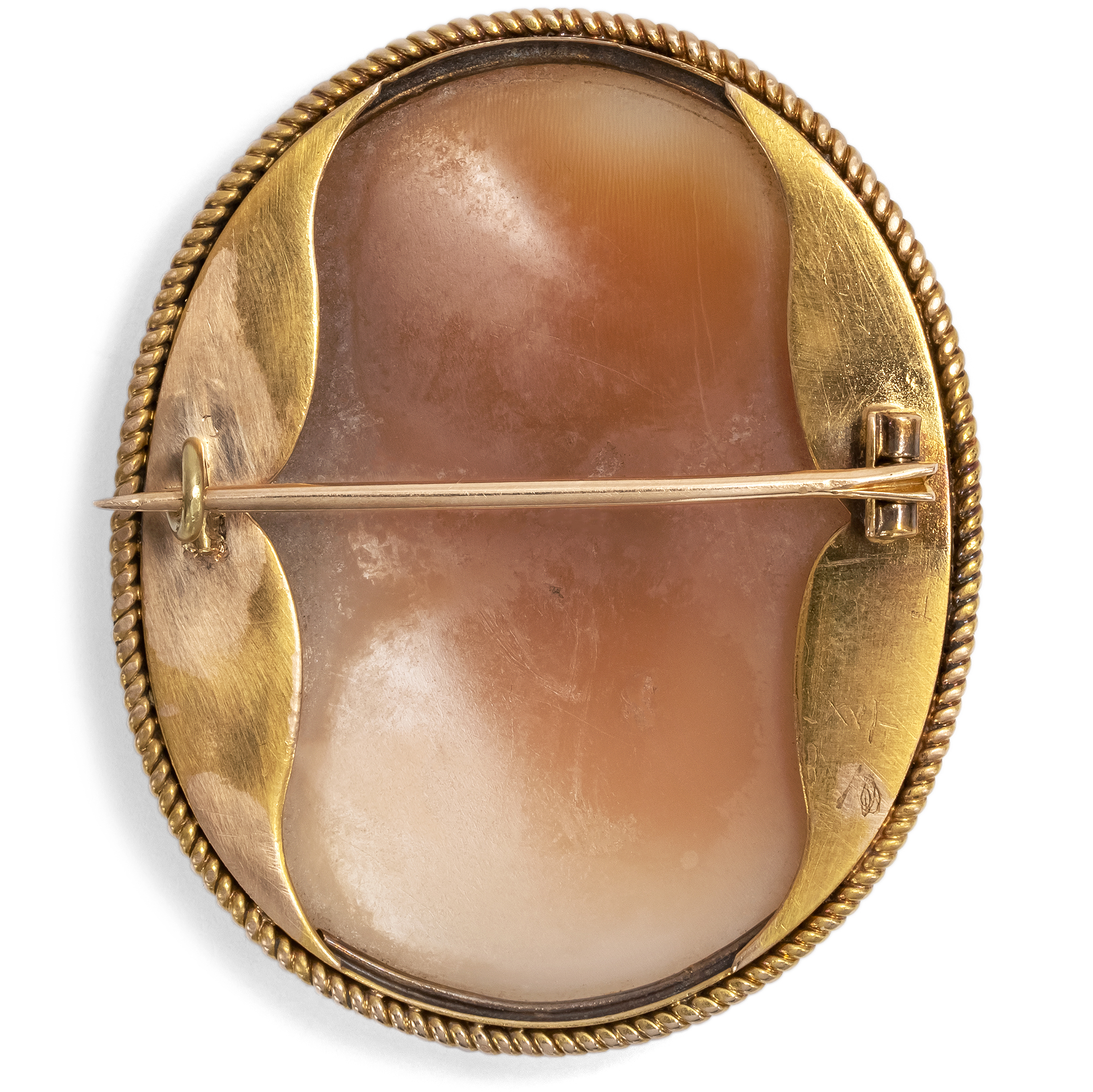 Antike Kamee der Clio als Brosche in Gold, um 1880 Antike Kamee der Clio als Brosche in Gold, um 1880