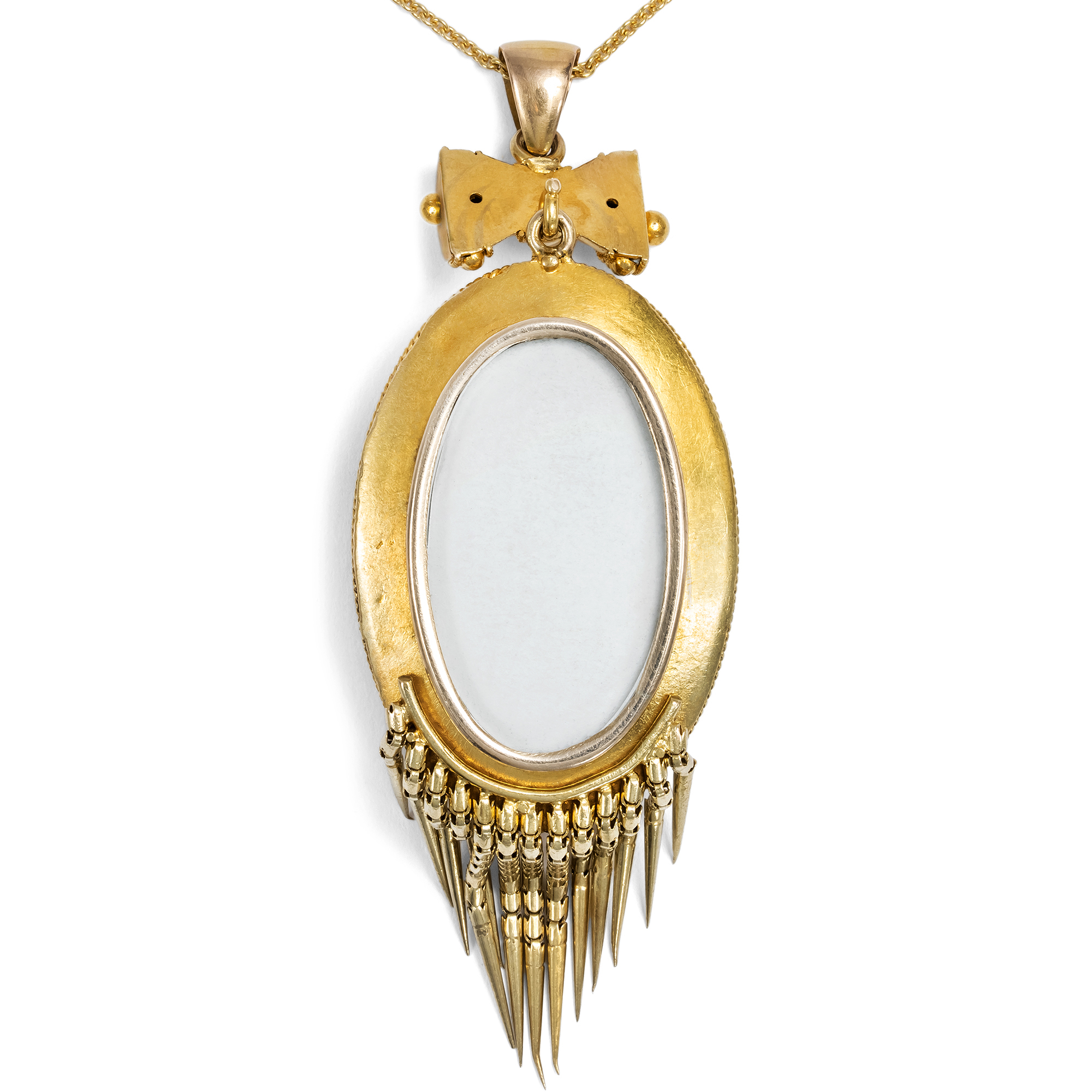 Victorian Almandine Garnet & Bloomed Gold Locket Pendant, c. 1870 Victorian Almandine Garnet & Bloomed Gold Locket Pendant, c. 1870