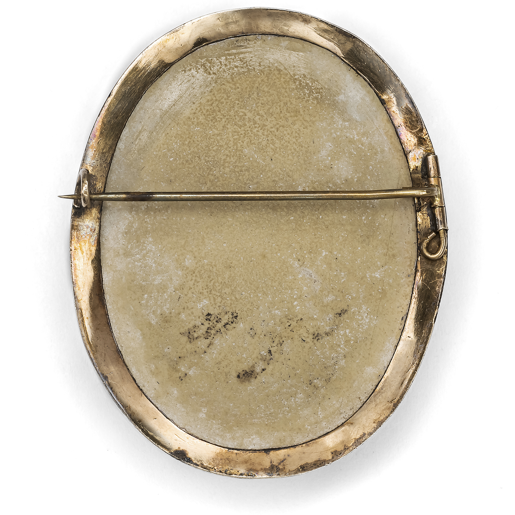 Ungewöhnliche Kamee aus „Vesuv-Lava“ einer Dame mit Hund, Italien um 1860 Ungewöhnliche Kamee aus „Vesuv-Lava“ einer Dame mit Hund, Italien um 1860