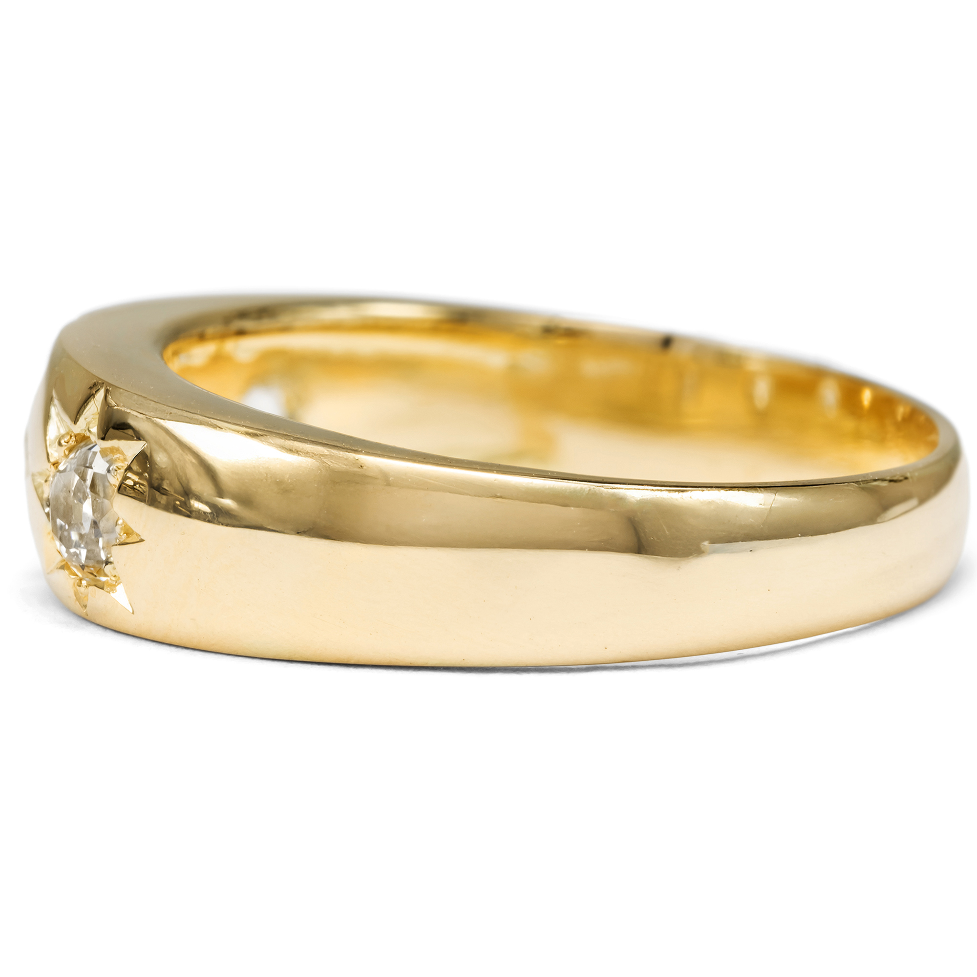 Antiker Ring mit drei Diamanten im Altschliff, Deutschland um 1890 Antiker Ring mit drei Diamanten im Altschliff, Deutschland um 1890