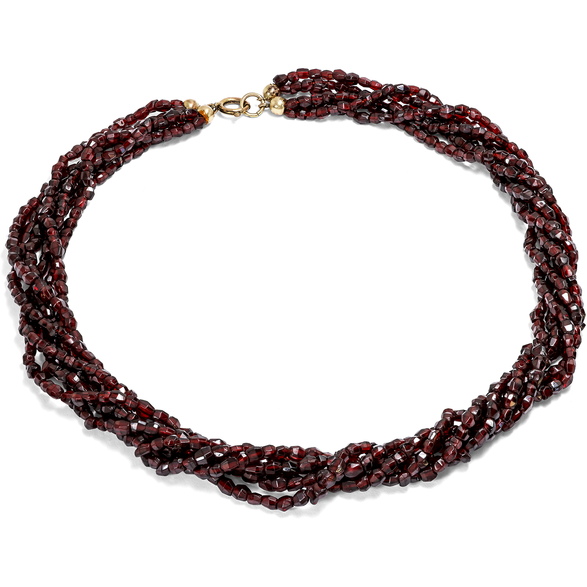 Antikes Granatcollier in sechs Reihen, um 1880 Antikes Granatcollier in sechs Reihen, um 1880