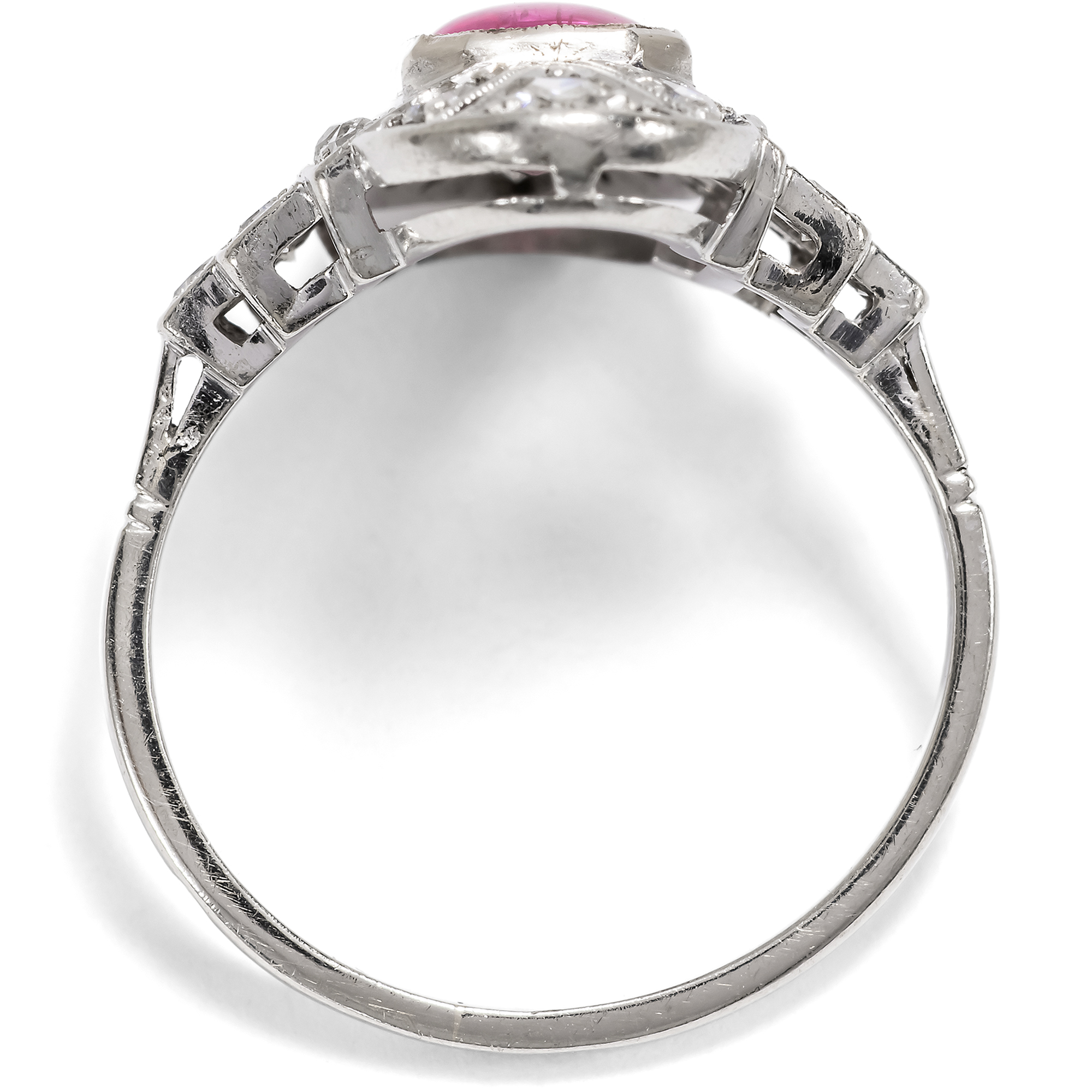 Eleganter Art Déco Ring mit rosa Turmalin & Diamanten, um 1930 Eleganter Art Déco Ring mit rosa Turmalin & Diamanten, um 1930