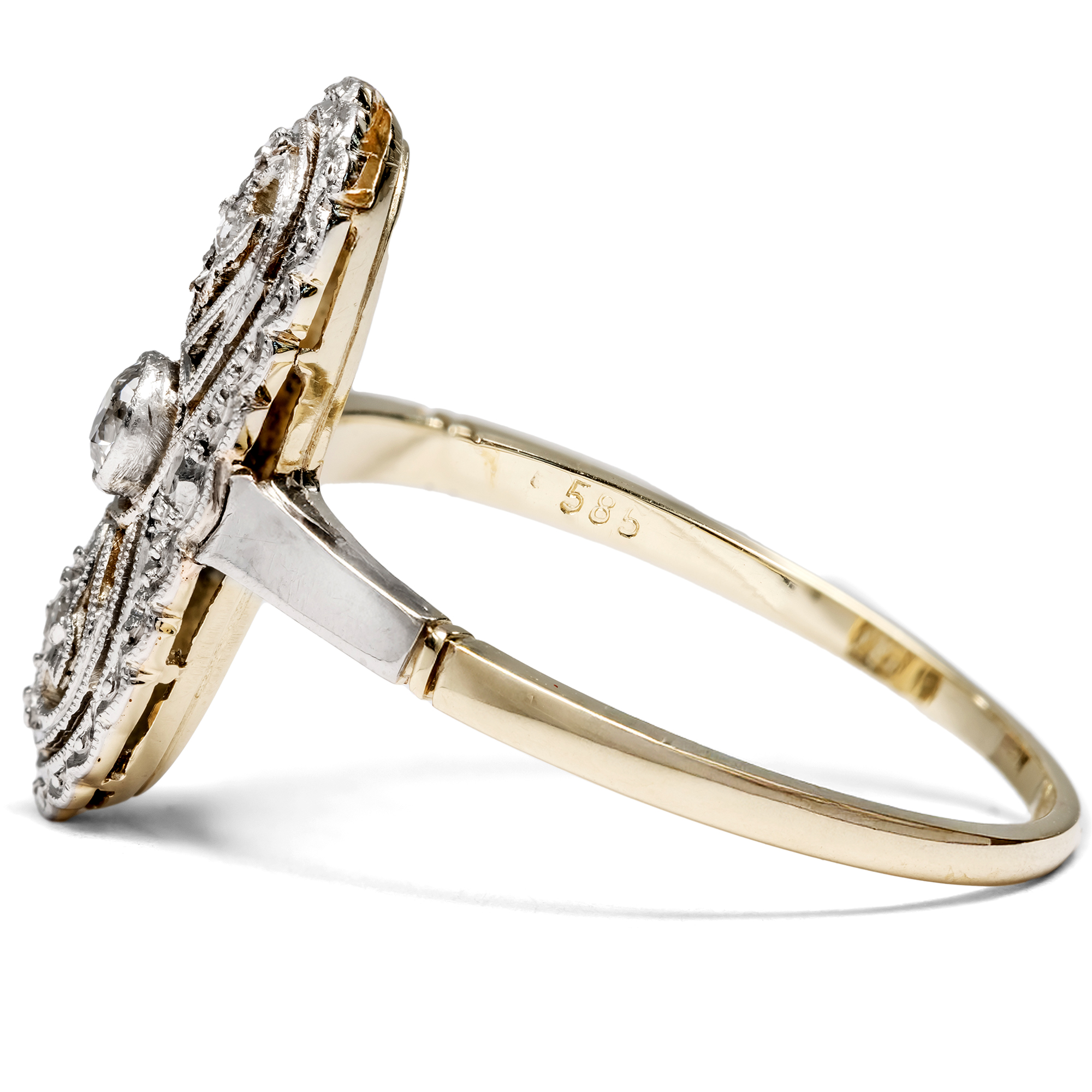 Timeless Diamond Ring in Platinum on Gold, c. 1925 Timeless Diamond Ring in Platinum on Gold, c. 1925